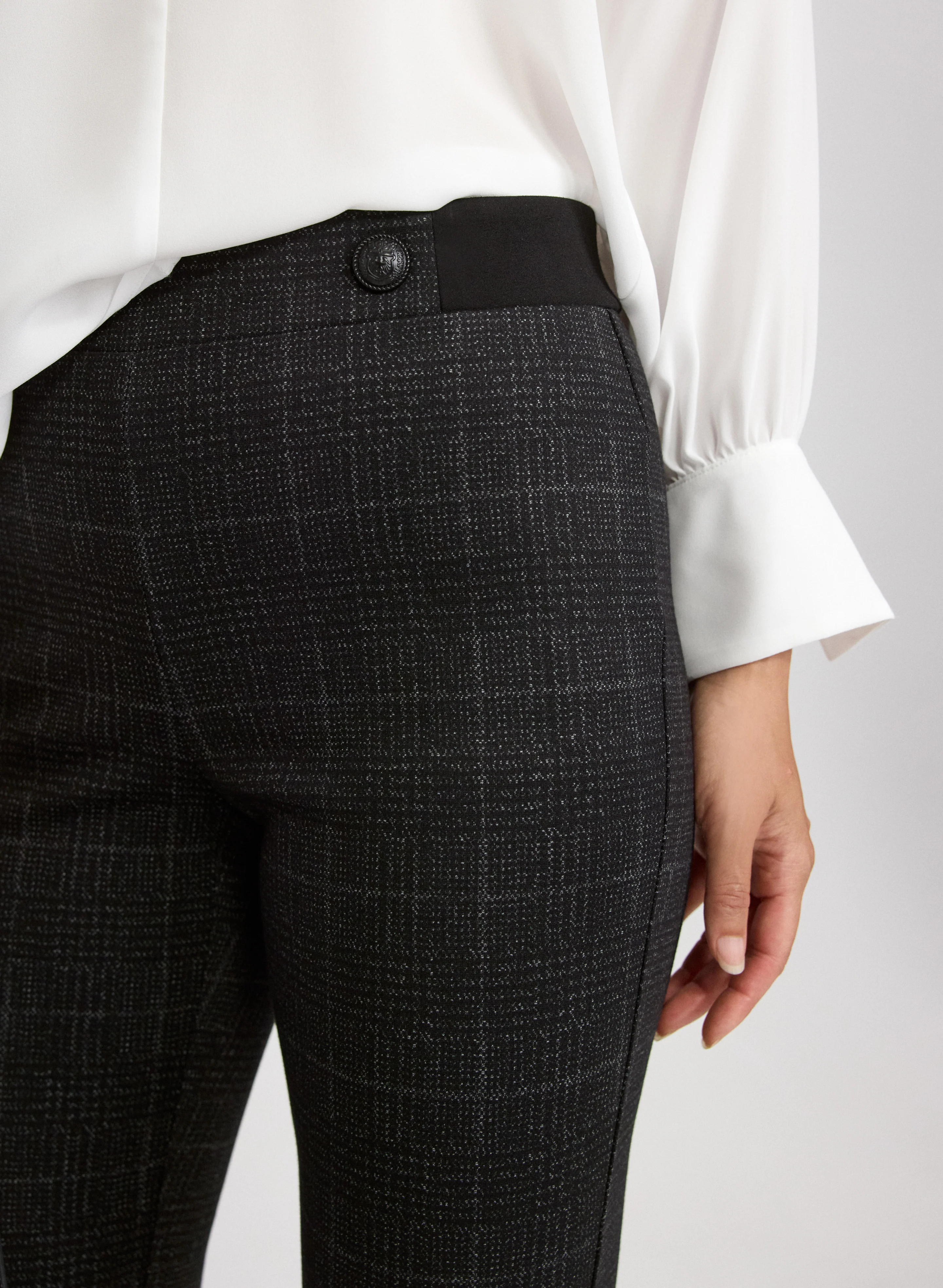 Sofia Check Print Slim-Leg Pants - Image 2