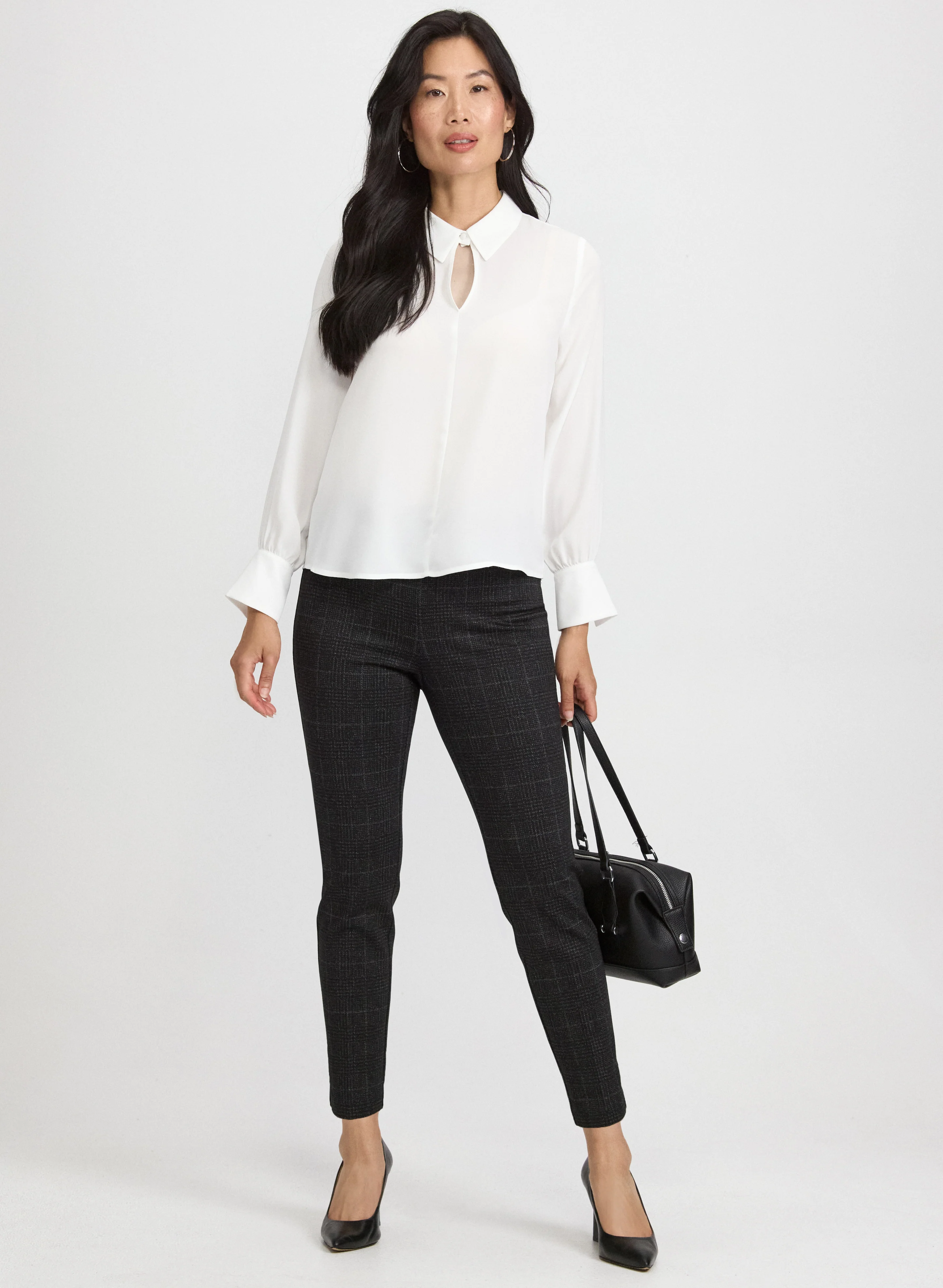 Sofia Check Print Slim-Leg Pants - Image 5