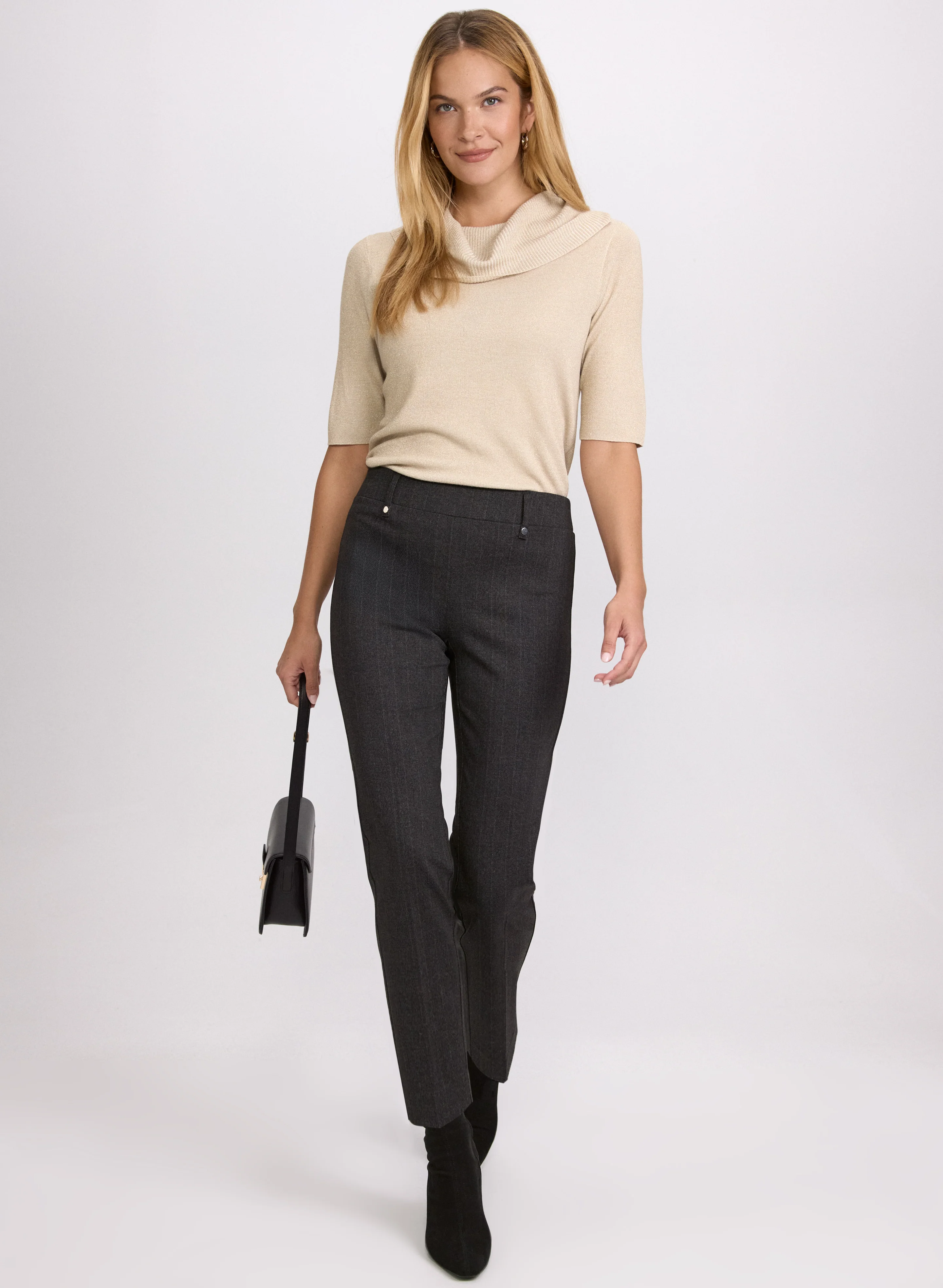 Sofia Herringbone Slim-Leg Pants - Image 3
