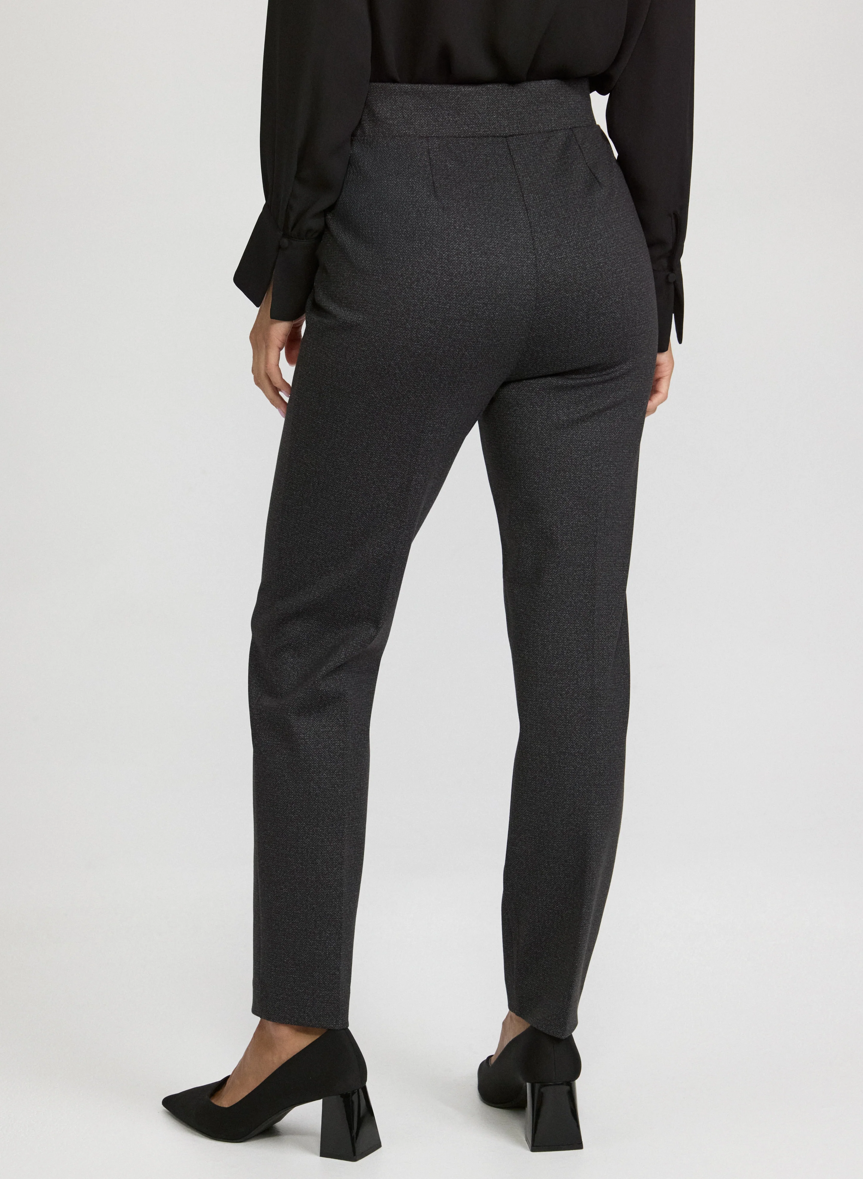 Sofia Herringbone Slim-Leg Pants - Image 2