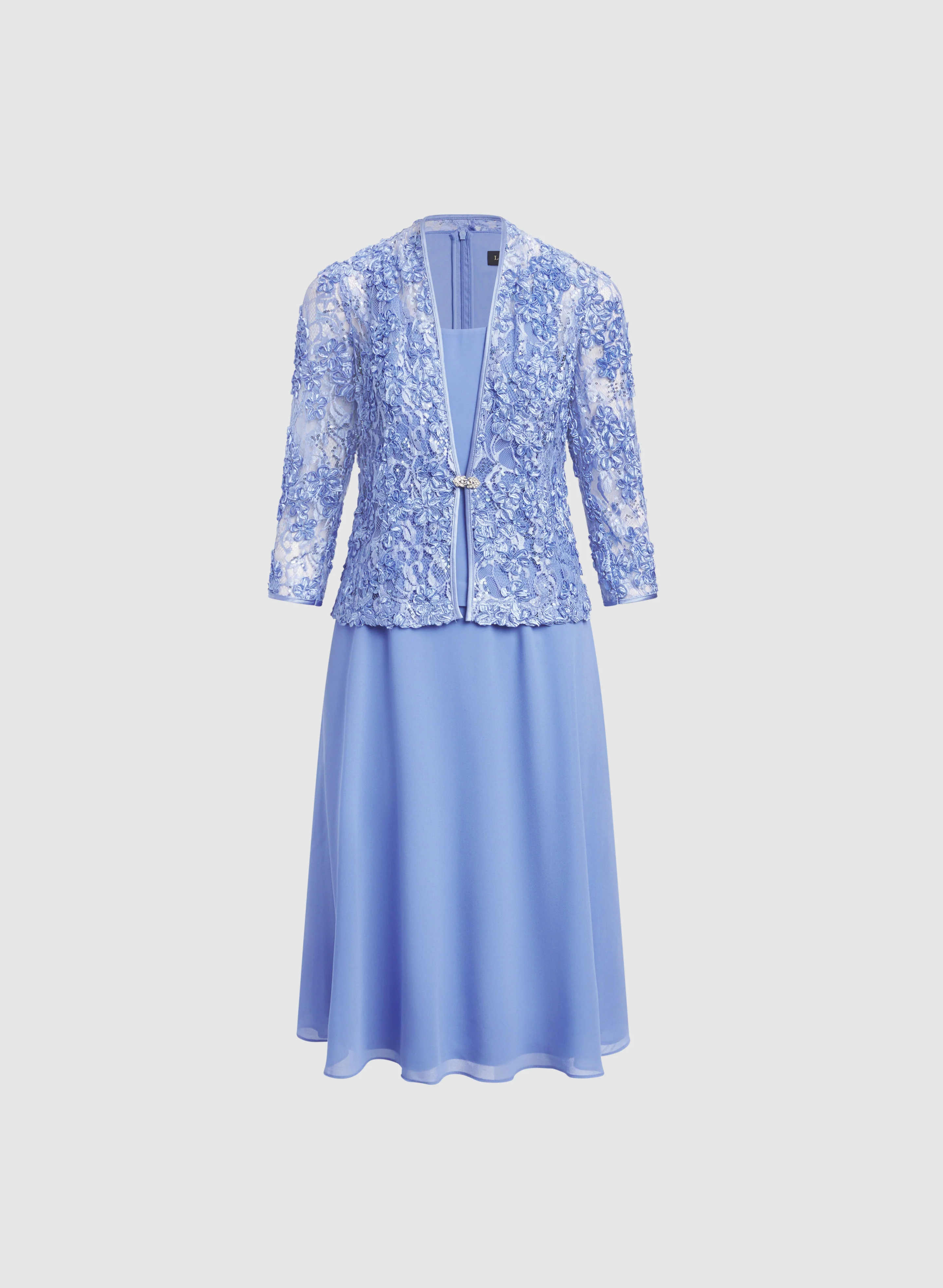 Soutache Jacket & Chiffon Dress Set - Image 6