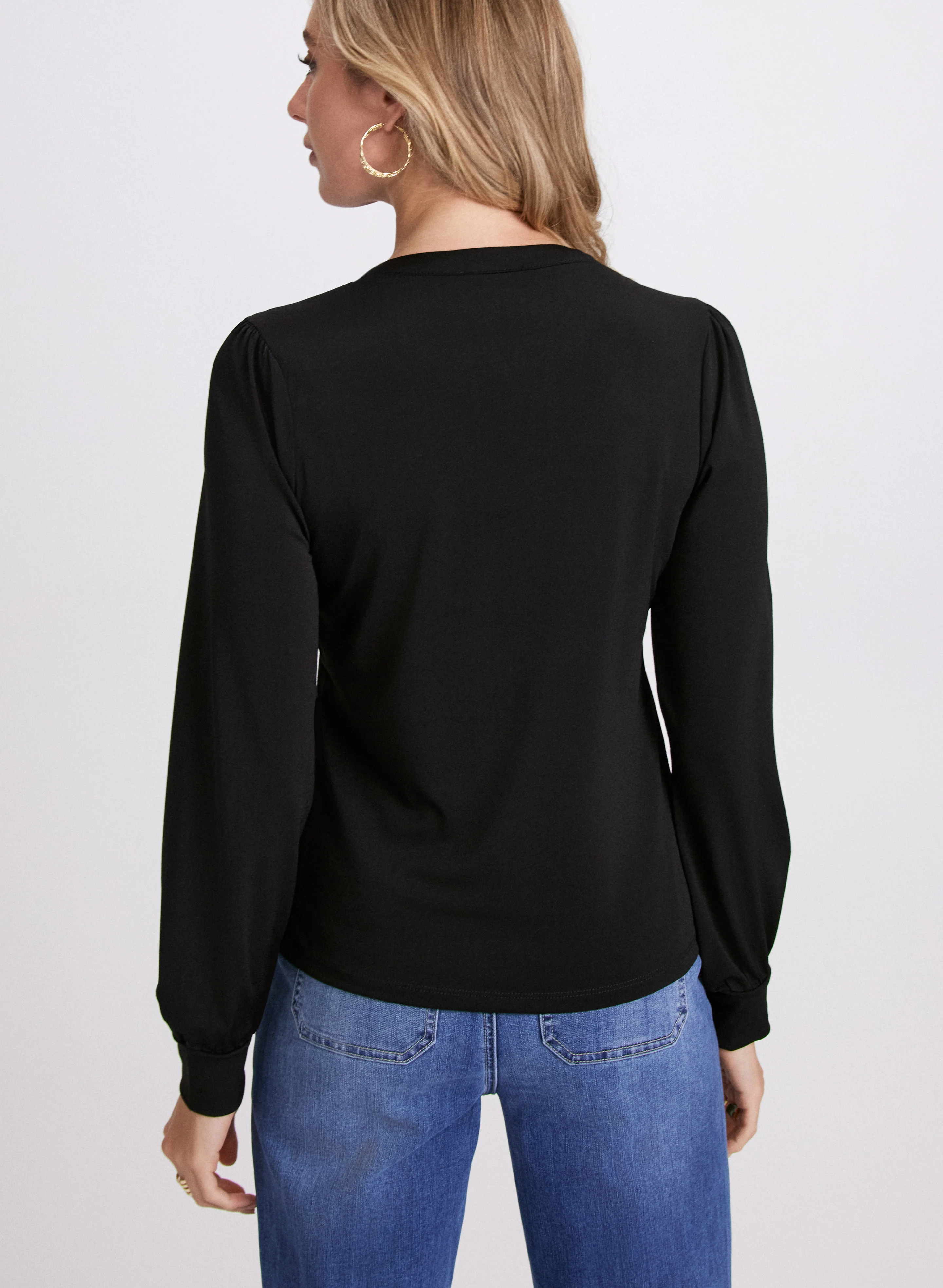 Split V-Neck Top - Image 4