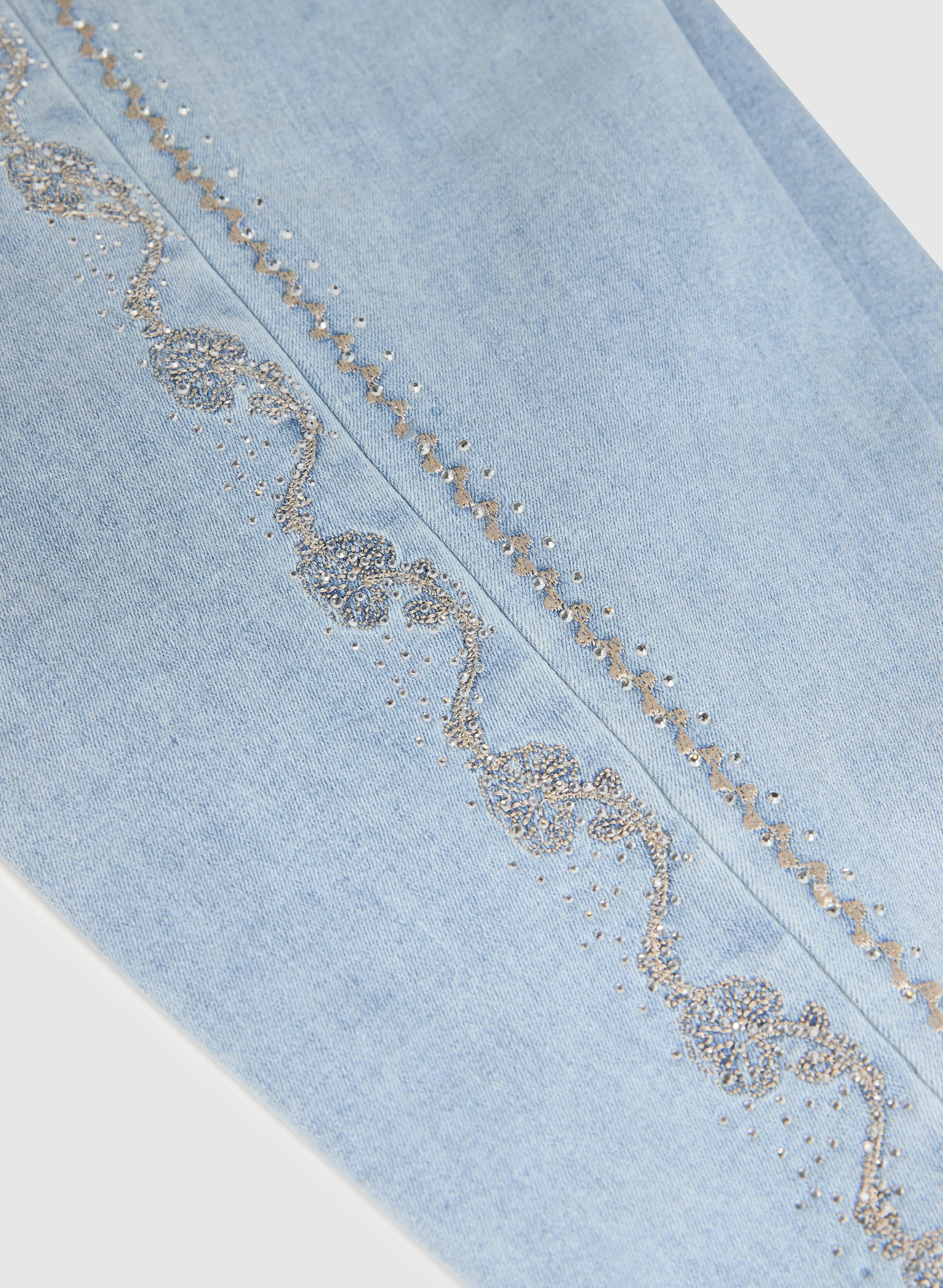 Stone Embellished Straight-Leg Jeans - Image 7