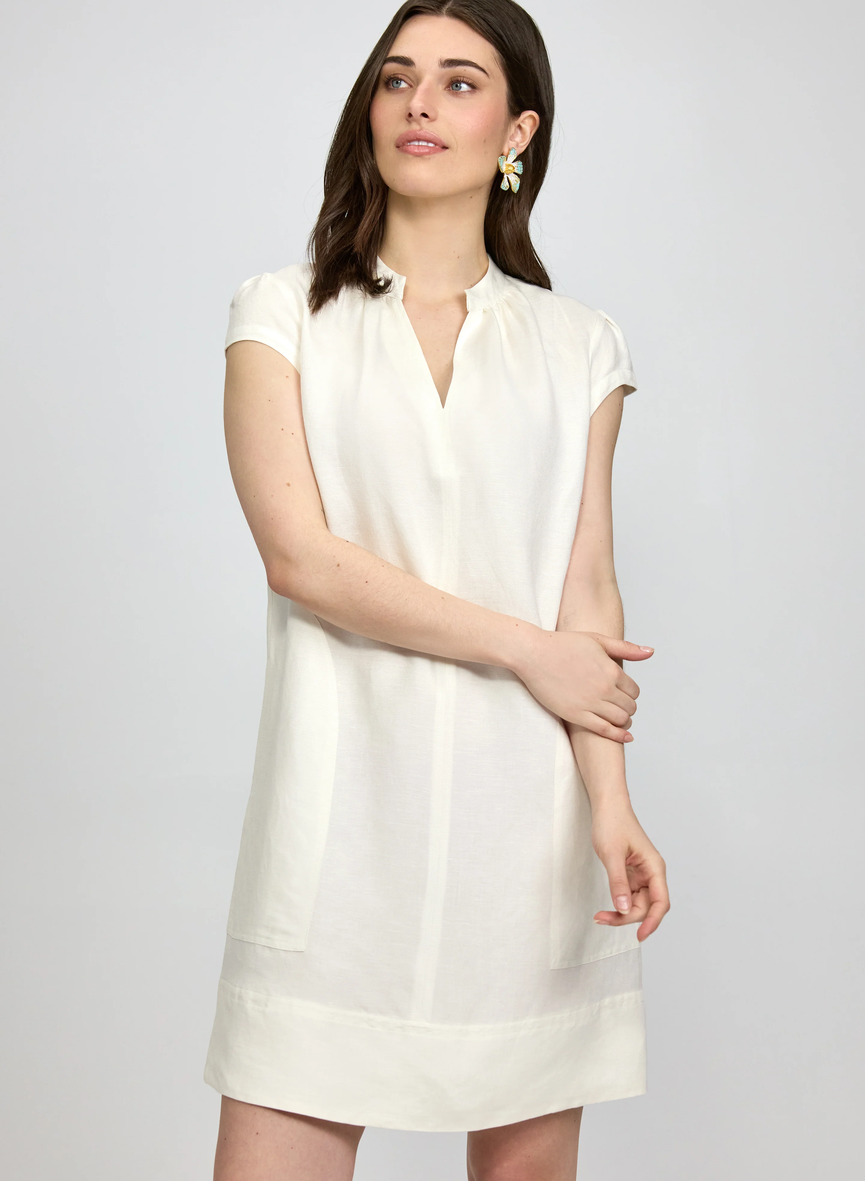 Straight Linen-Blend Dress - Image 4