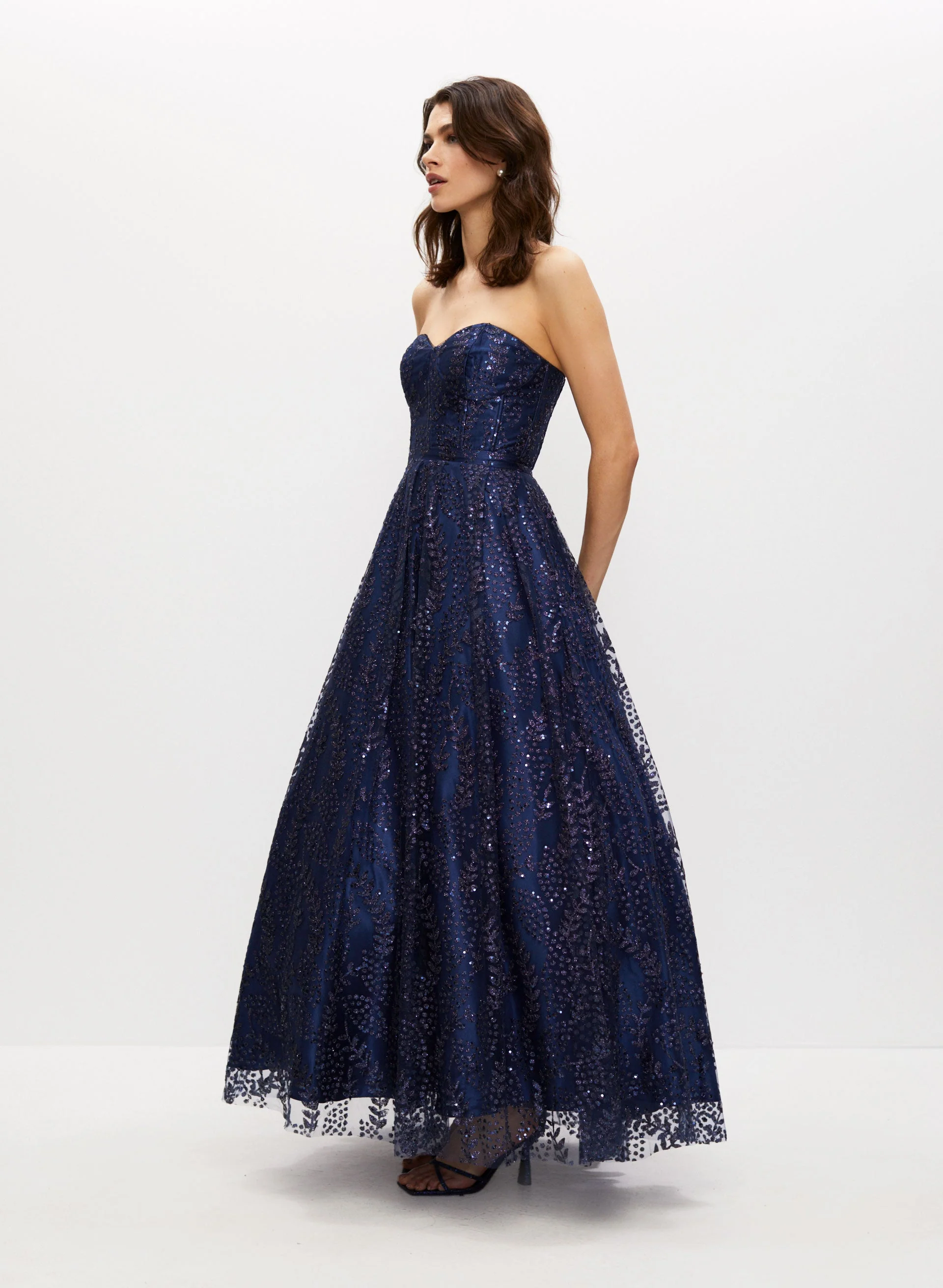 Strapless Corset Detail Ball Gown - Image 3