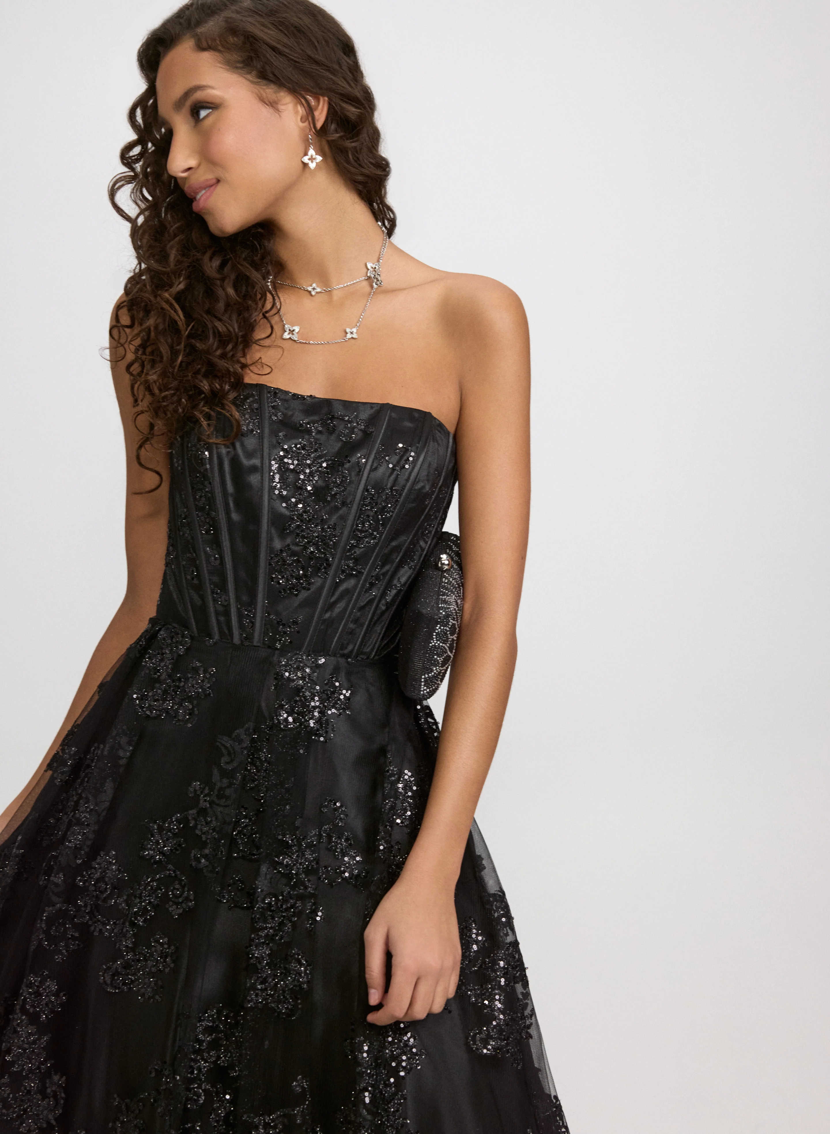 Strapless Floral Dress - Image 7