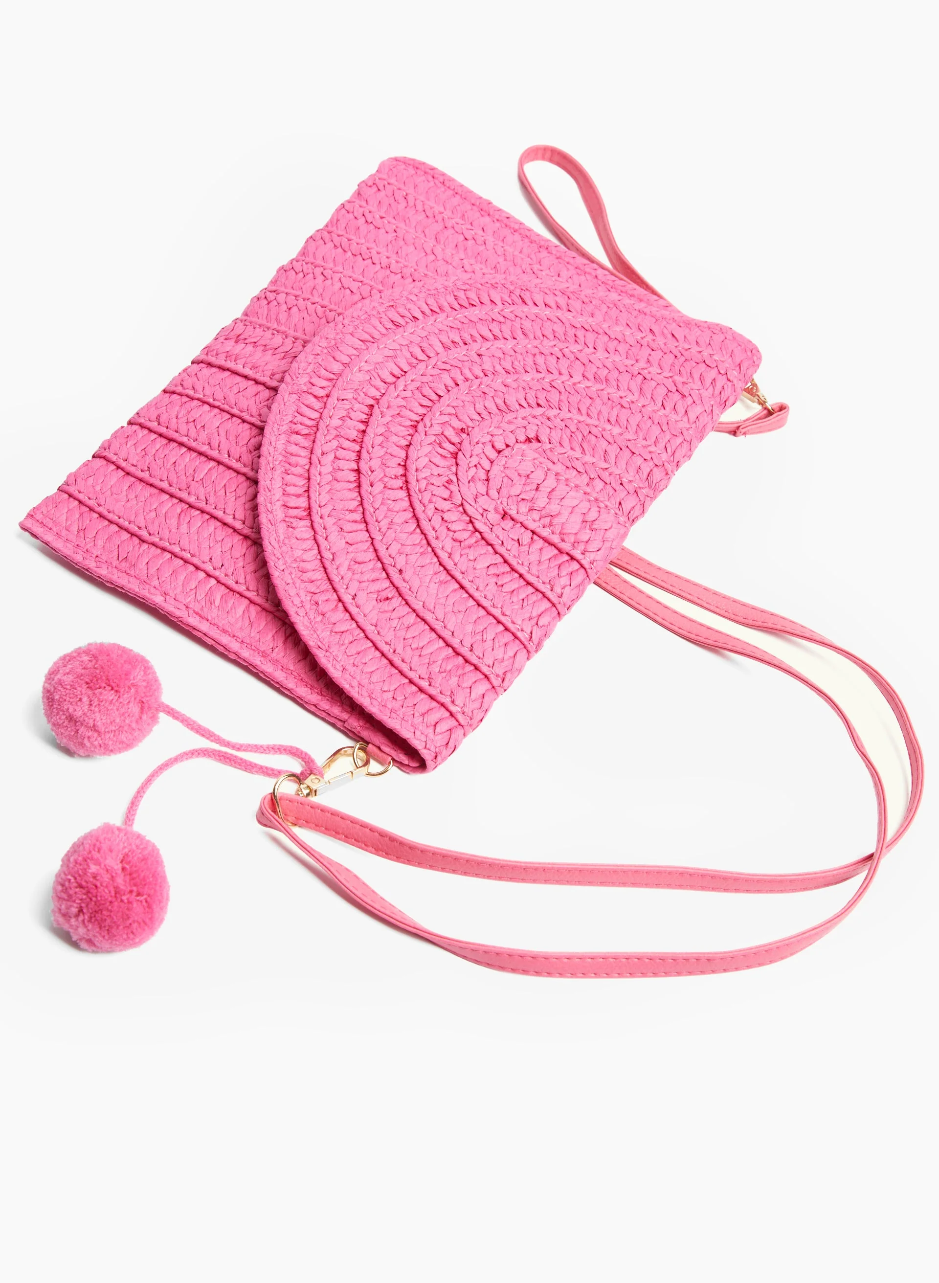 Straw Pom Pom Purse - Image 2