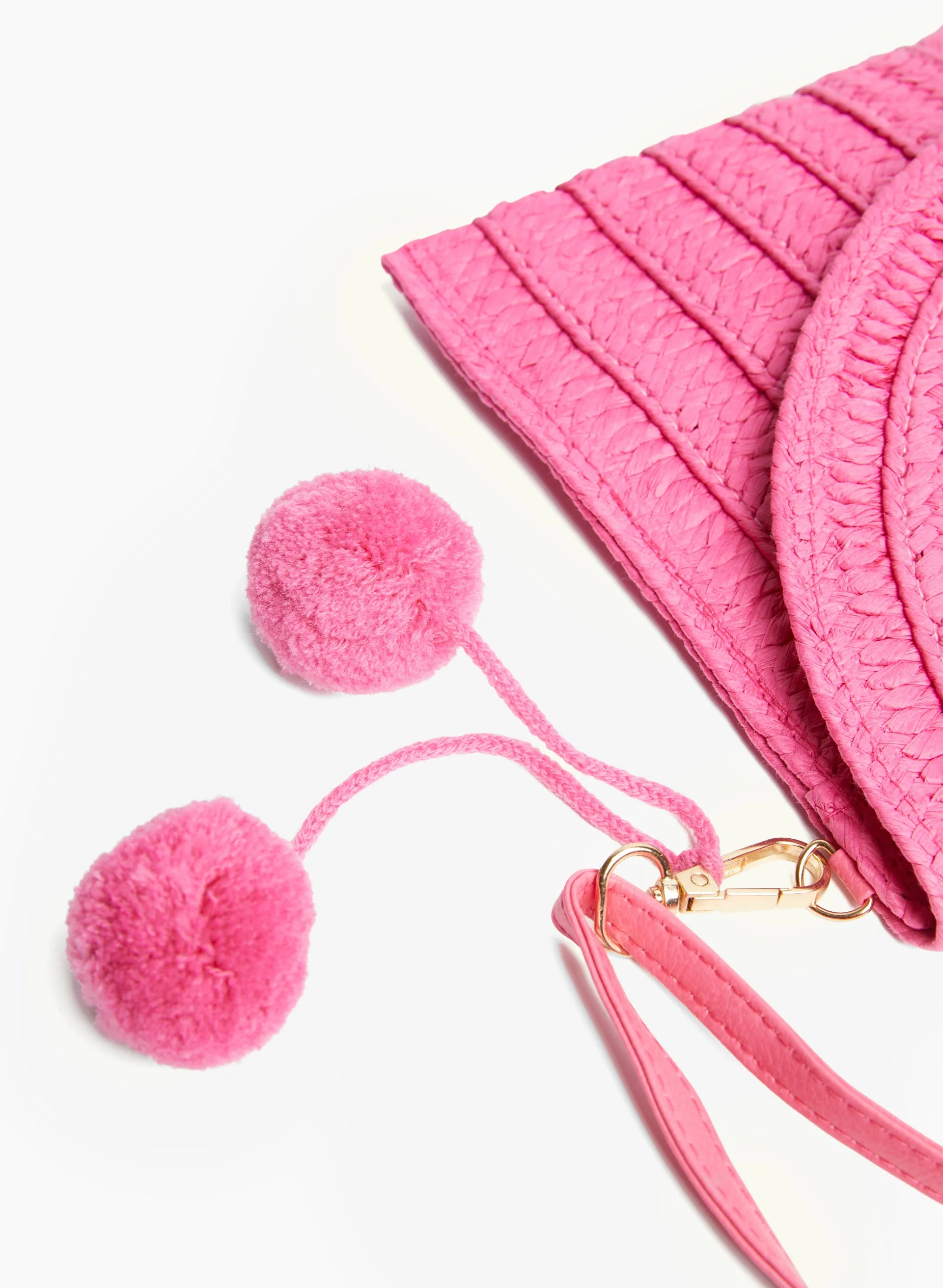 Straw Pom Pom Purse - Image 4