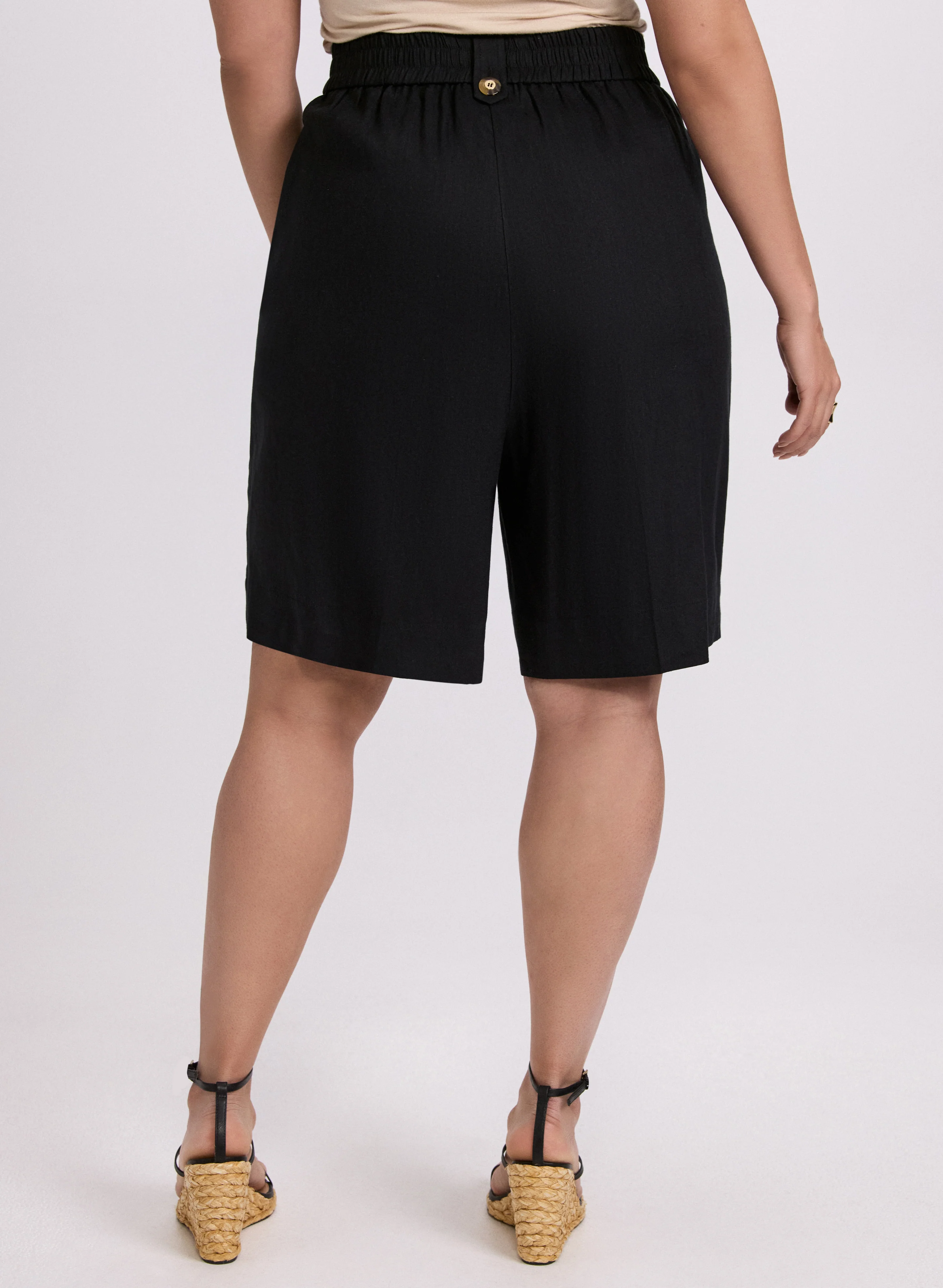 Stretch Linen-Blend Shorts - Image 2