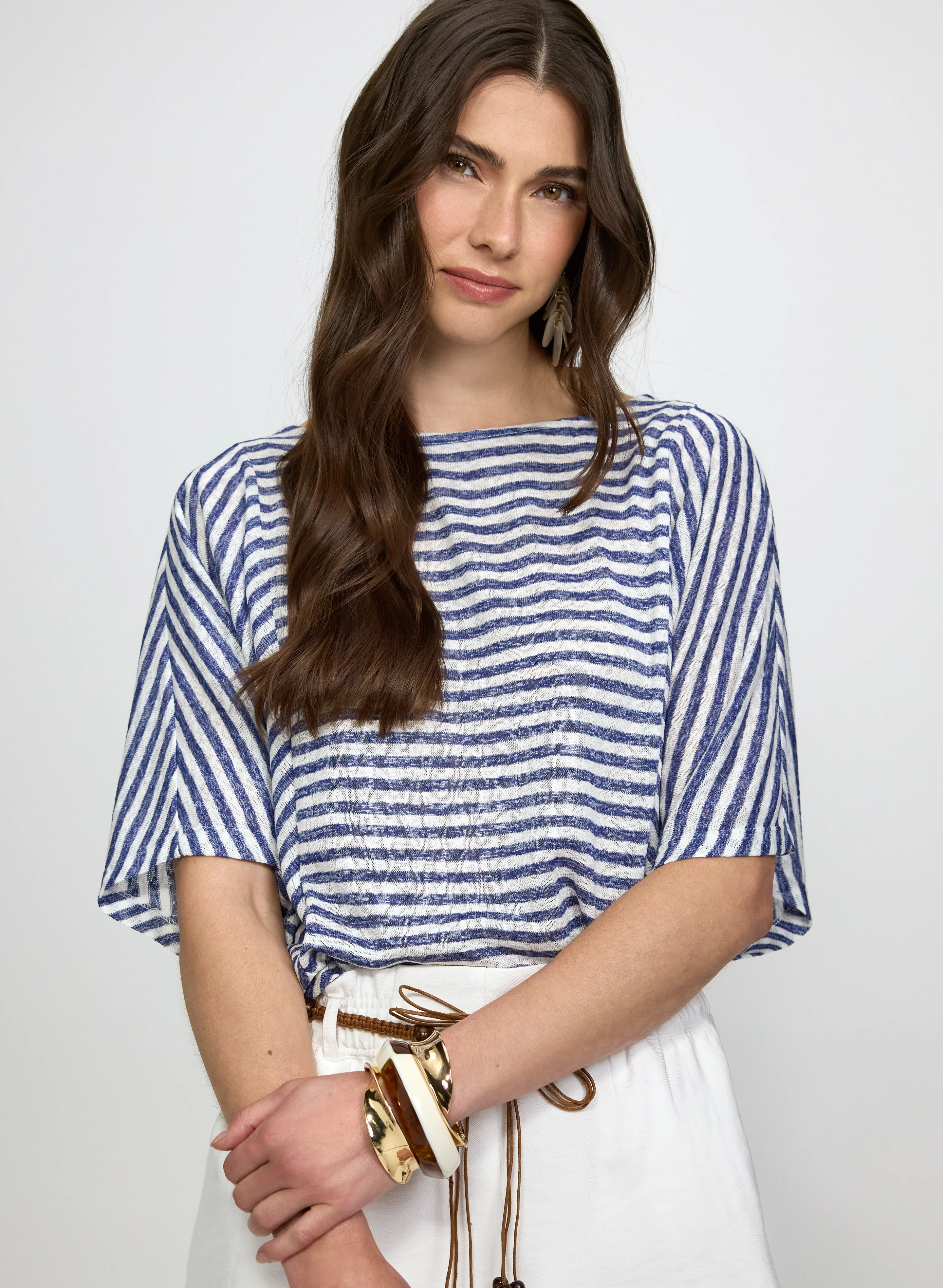 Stripe Boat Neck Top