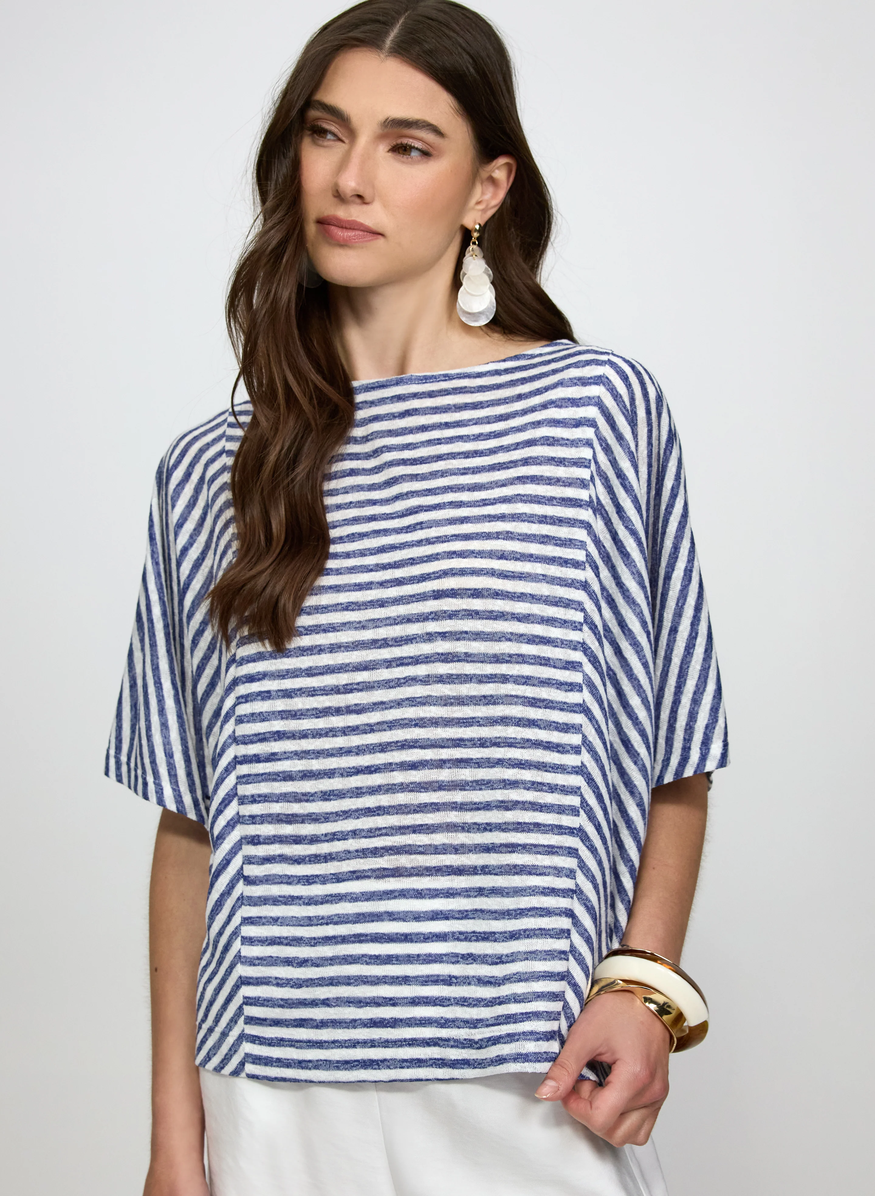 Stripe Boat Neck Top - Image 5