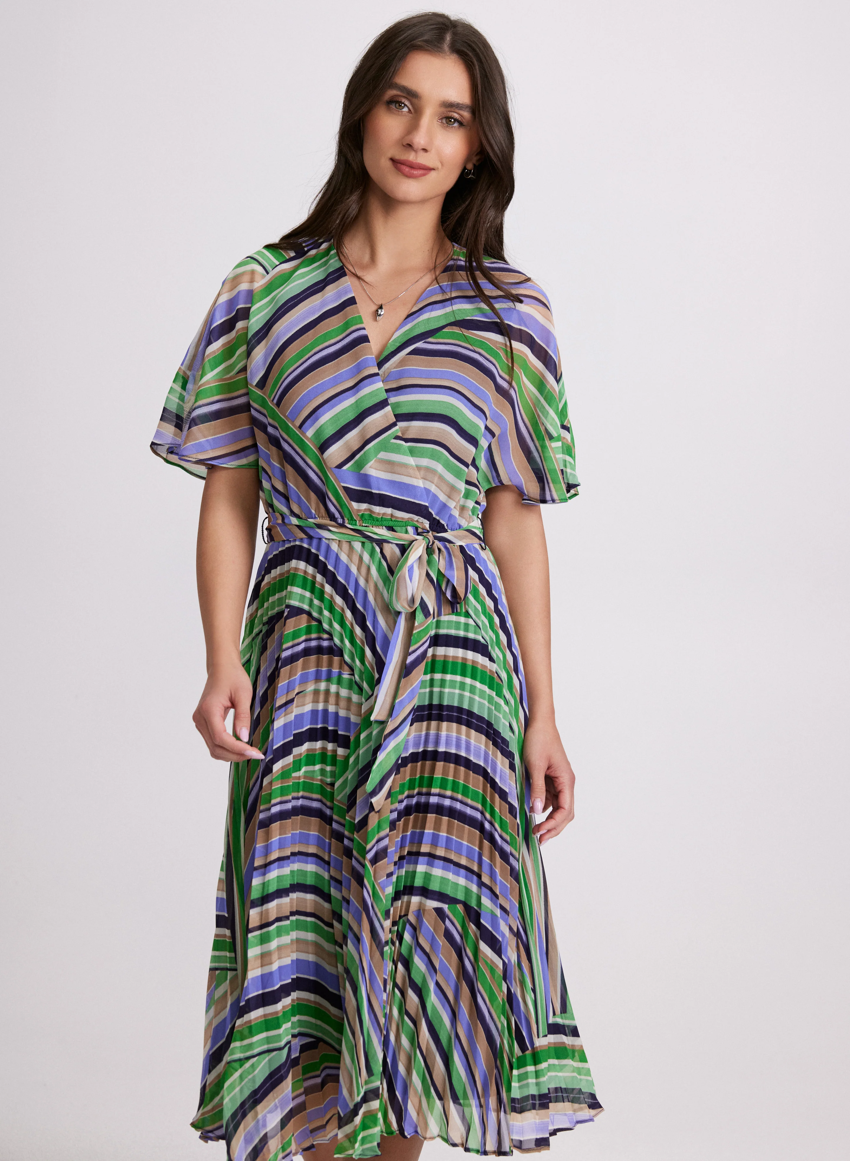 Stripe Chiffon Dress - Image 5