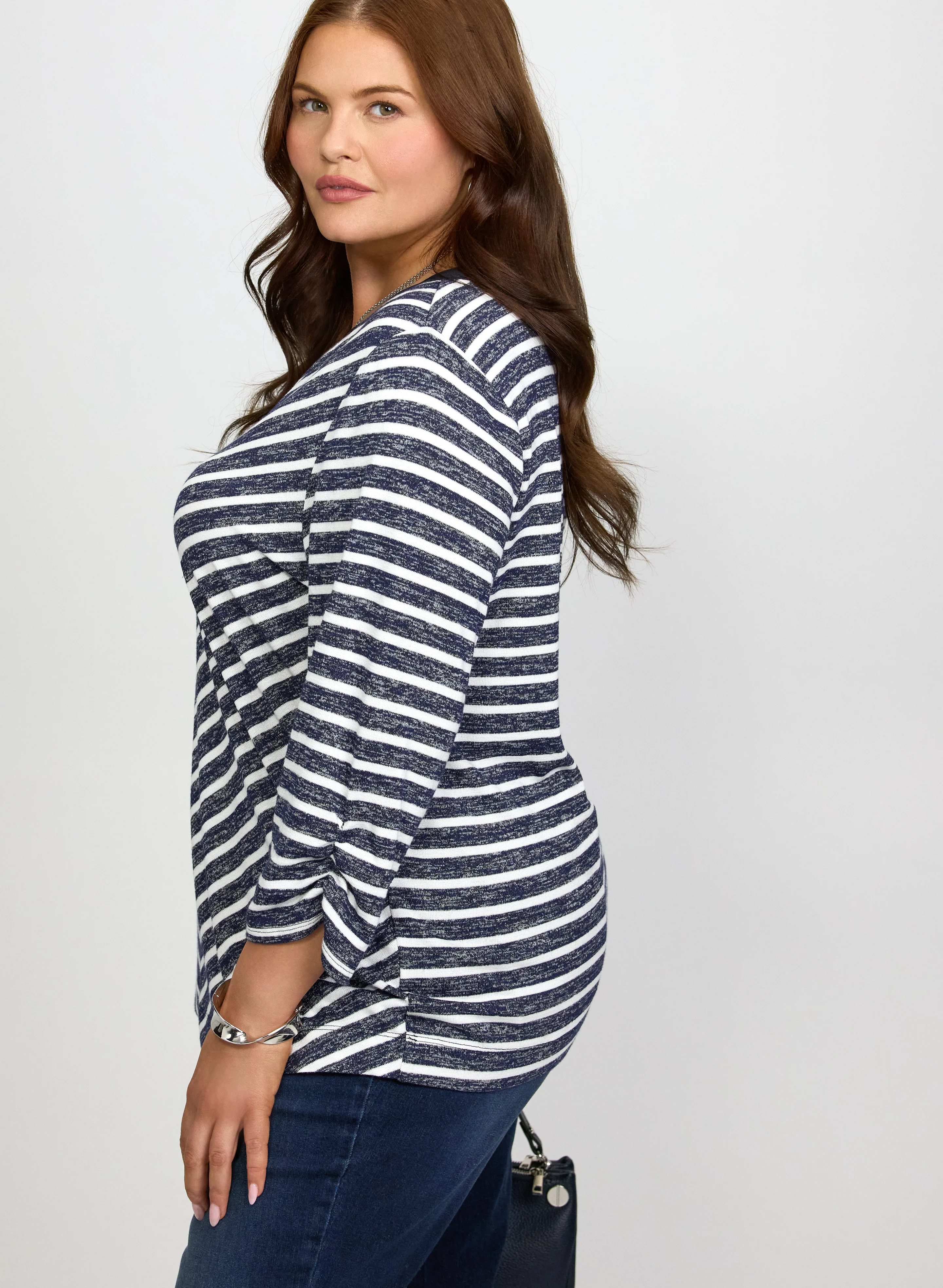 Stripe Elbow Sleeve Top - Image 2
