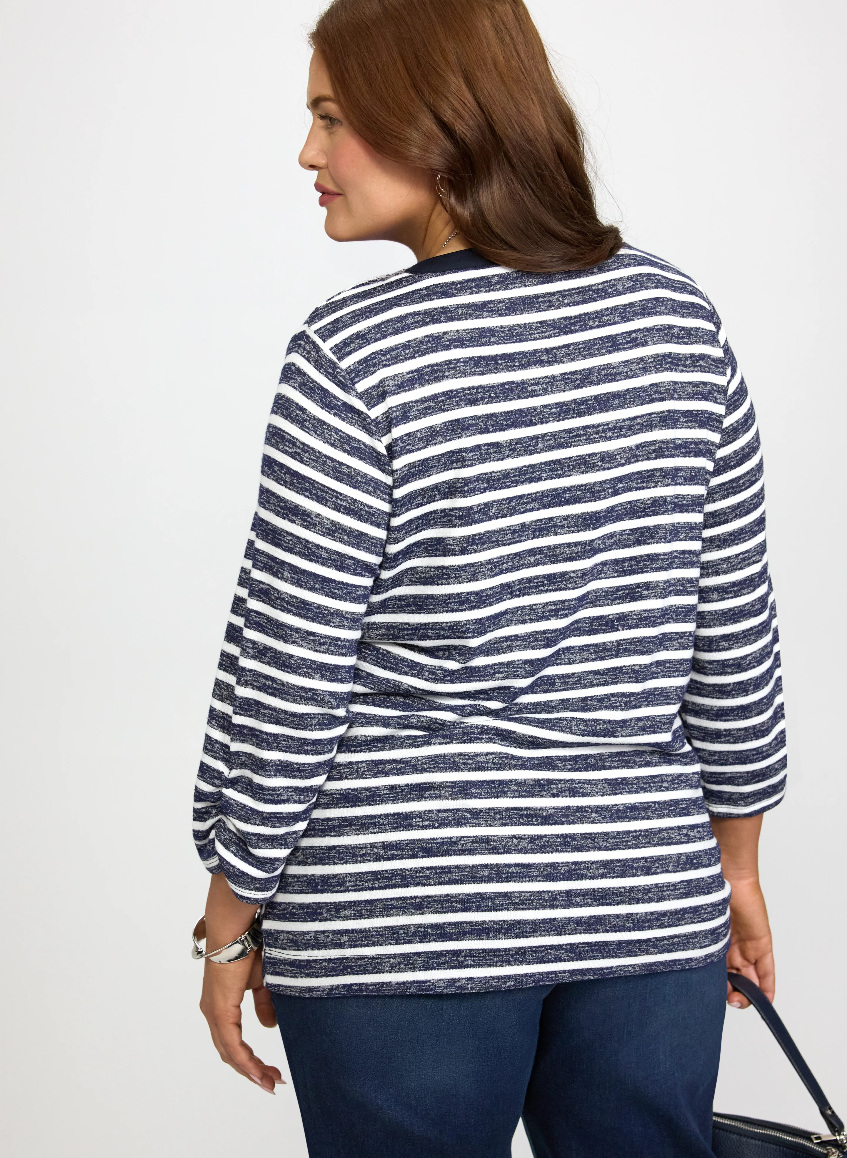 Stripe Elbow Sleeve Top - Image 3