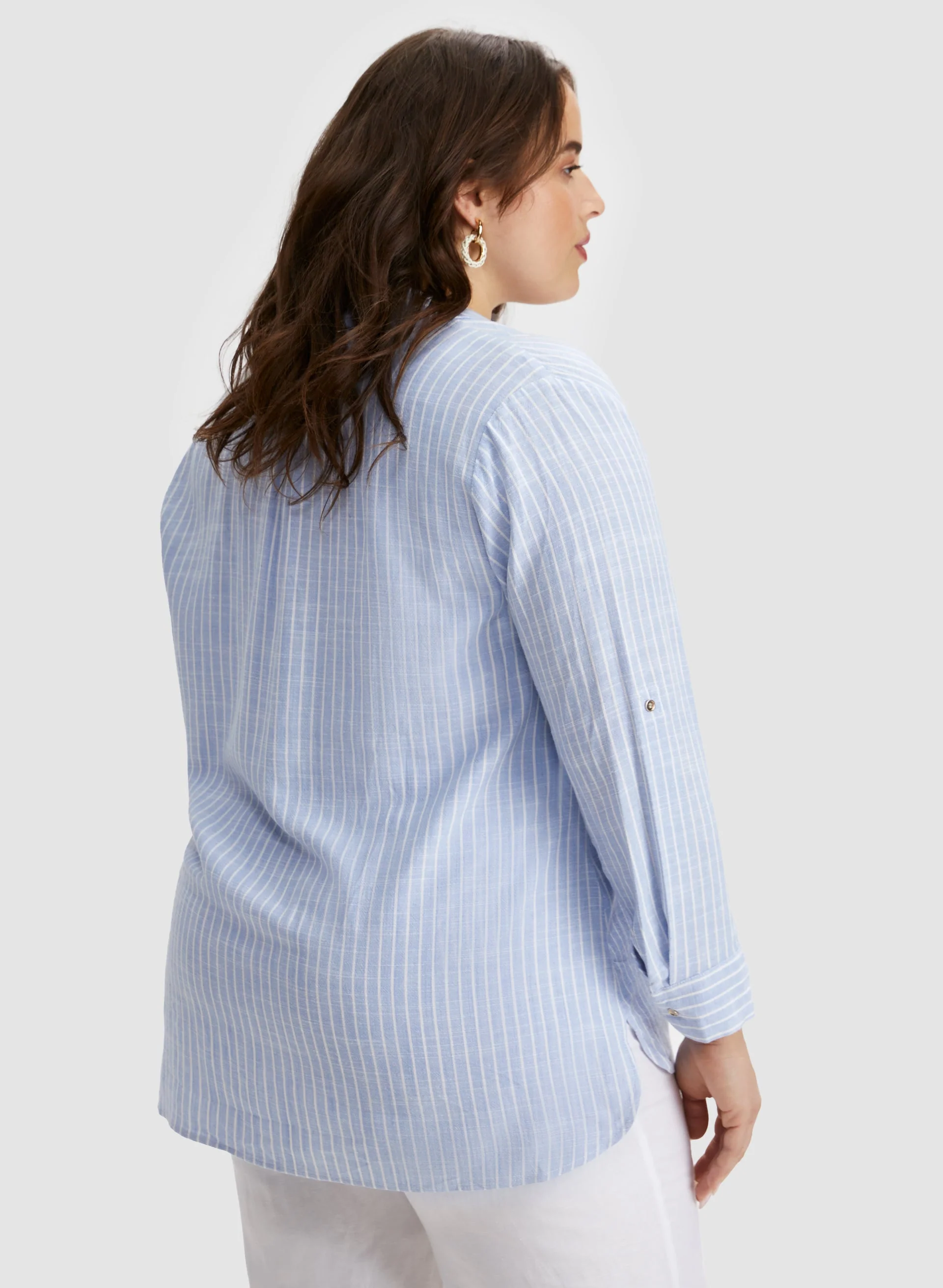 Stripe Print 3/4 Sleeve Shirt - Image 4