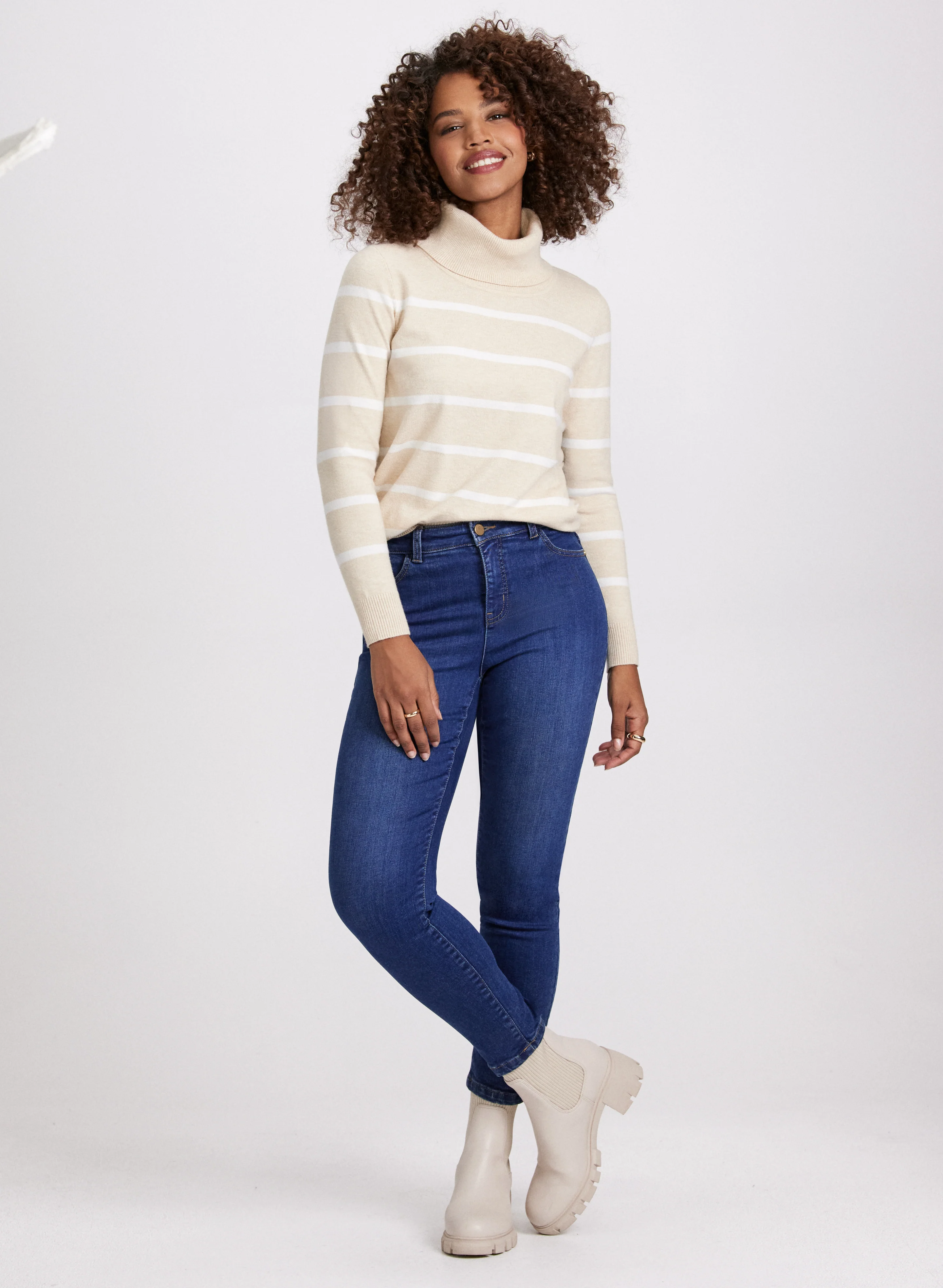 Stripe Print Knit Sweater - Image 3