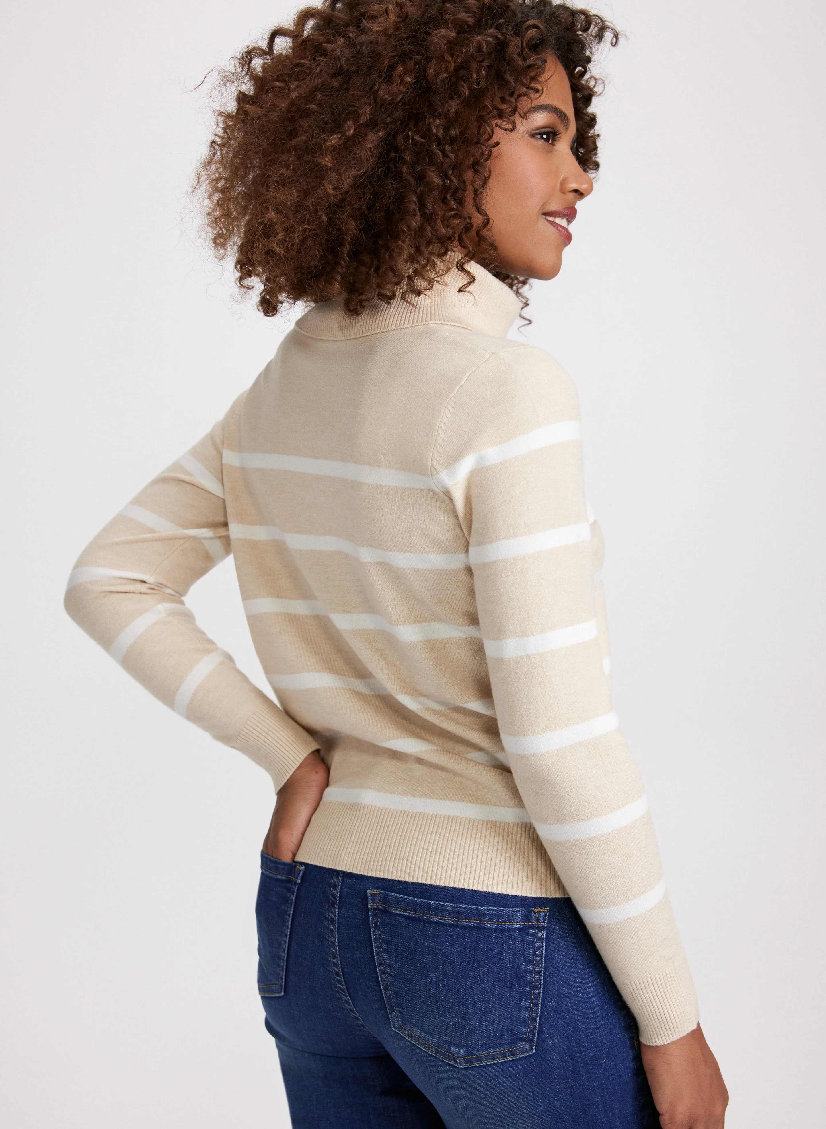 Stripe Print Knit Sweater - Image 4