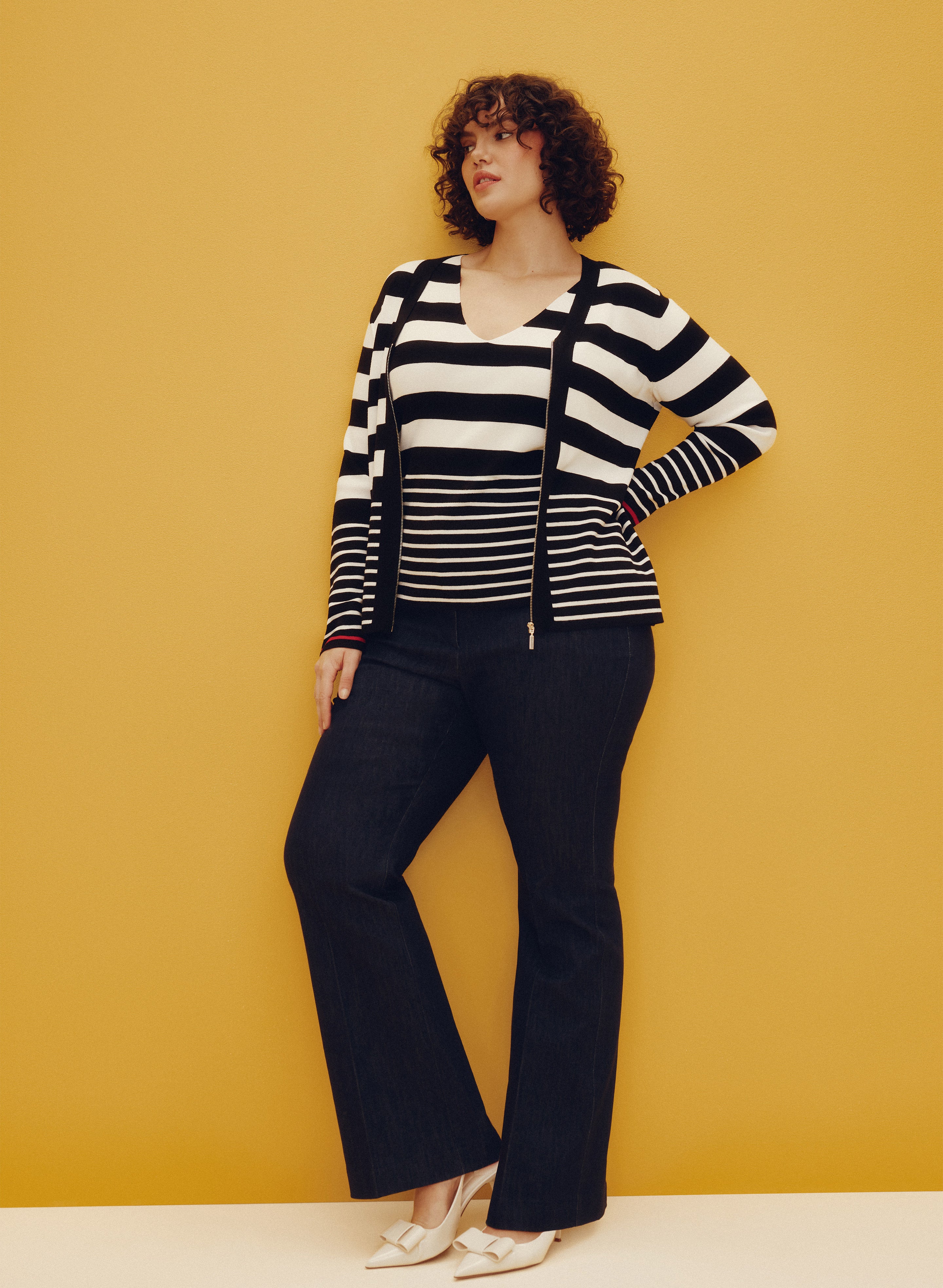 Stripe Zip Cardigan - Image 3