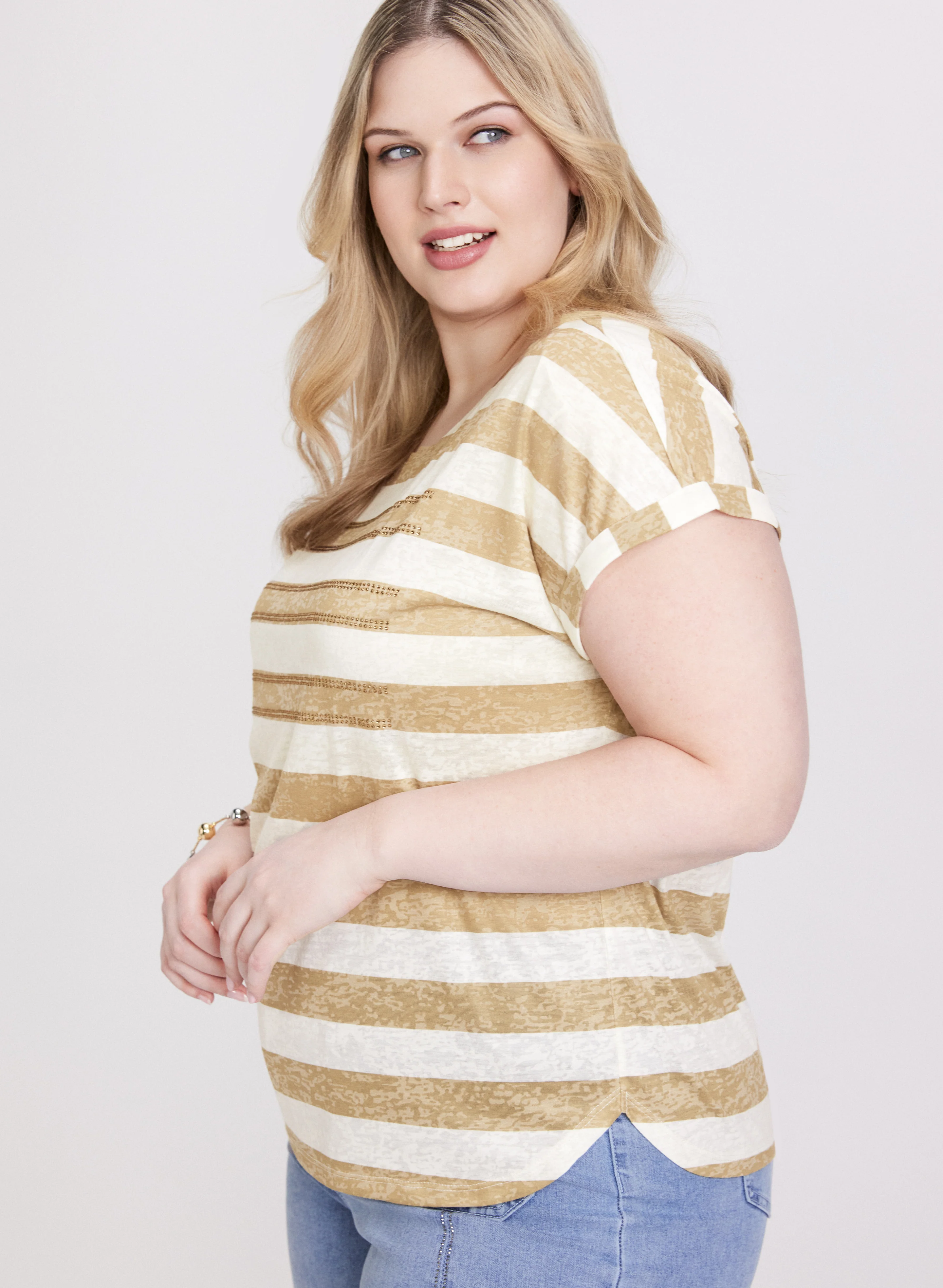 Striped Burnout T-Shirt - Image 2