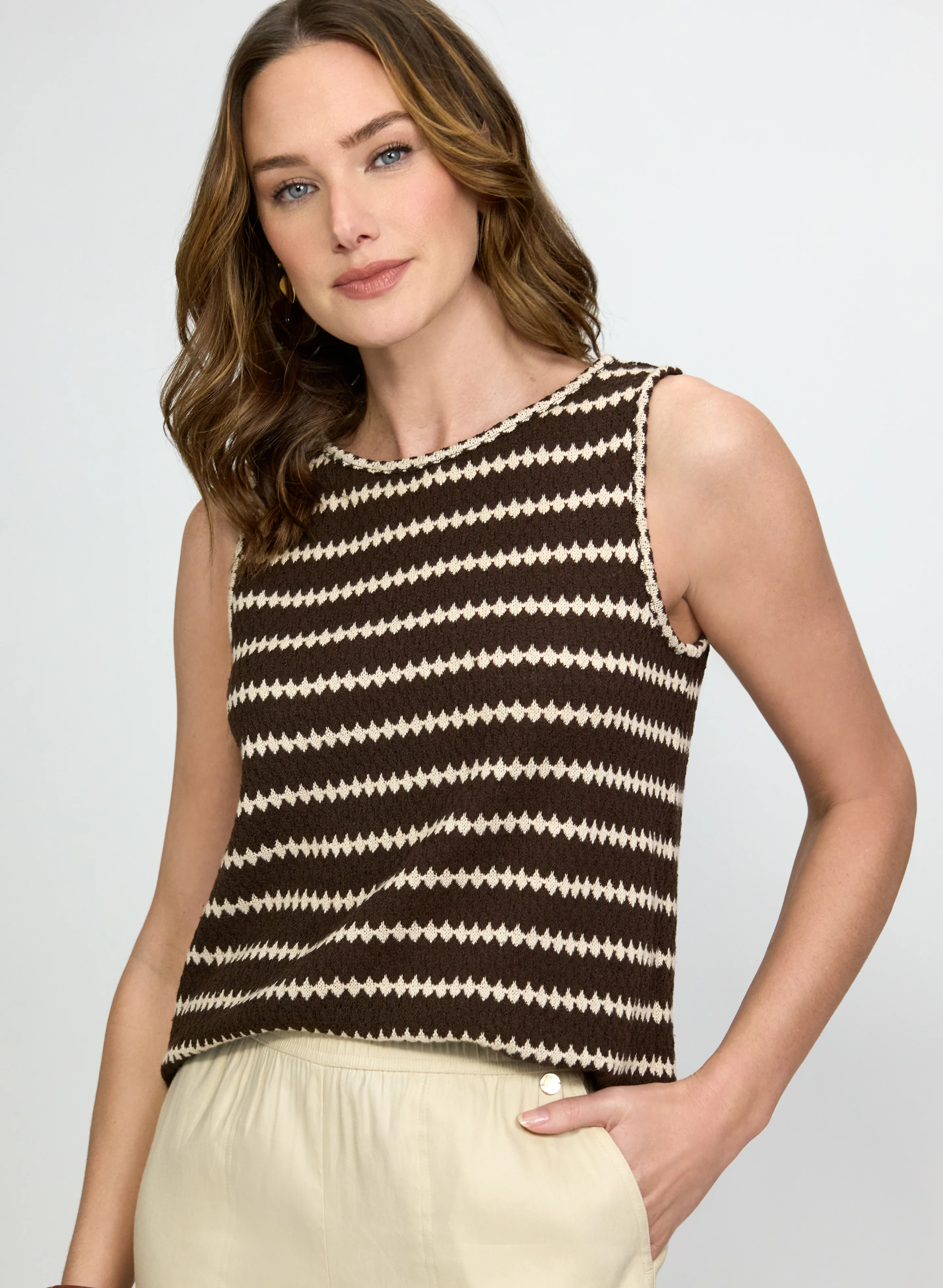 Stripe Crochet Cami