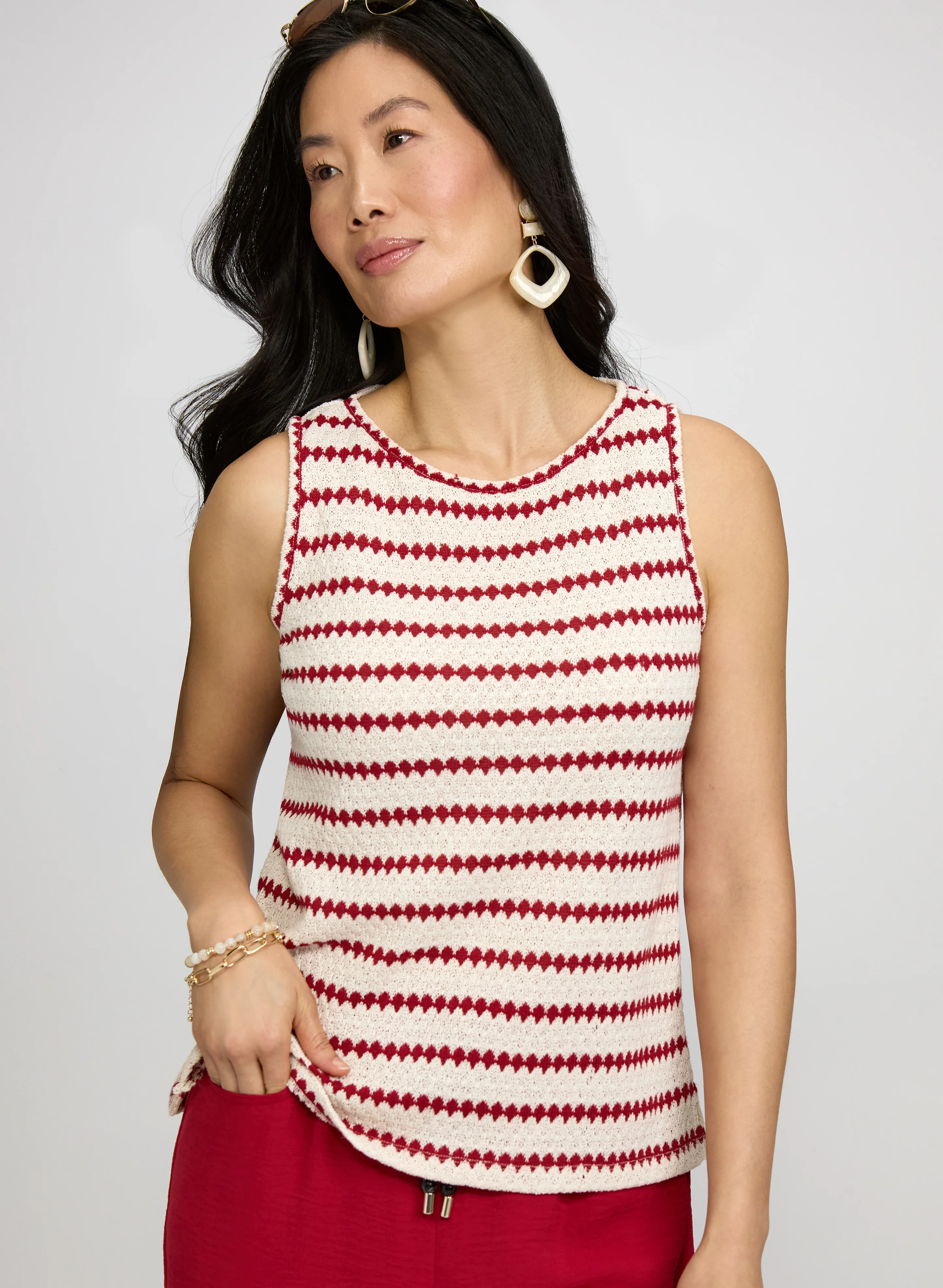 Stripe Crochet Cami