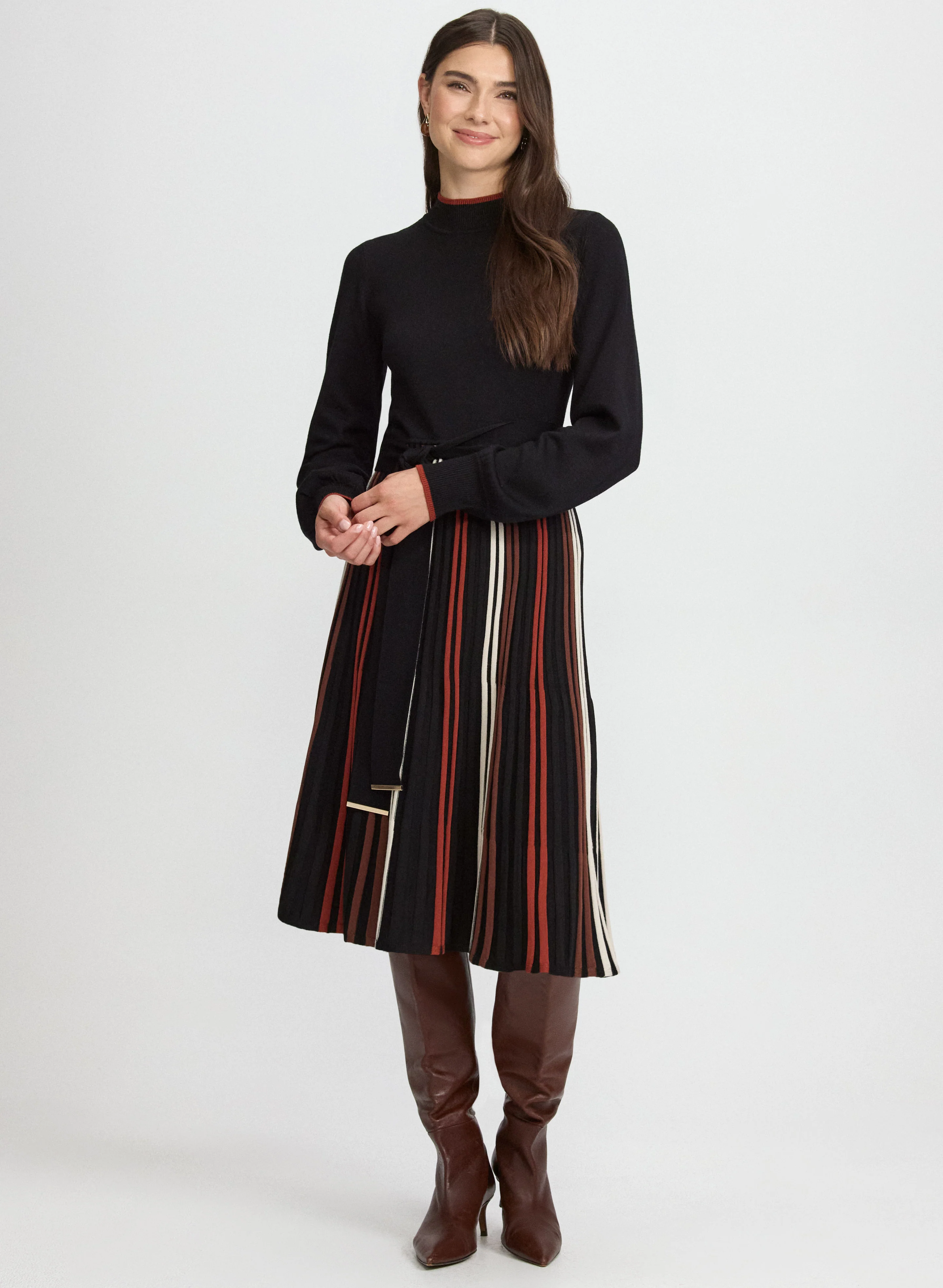Striped Illusion Sweater Dress