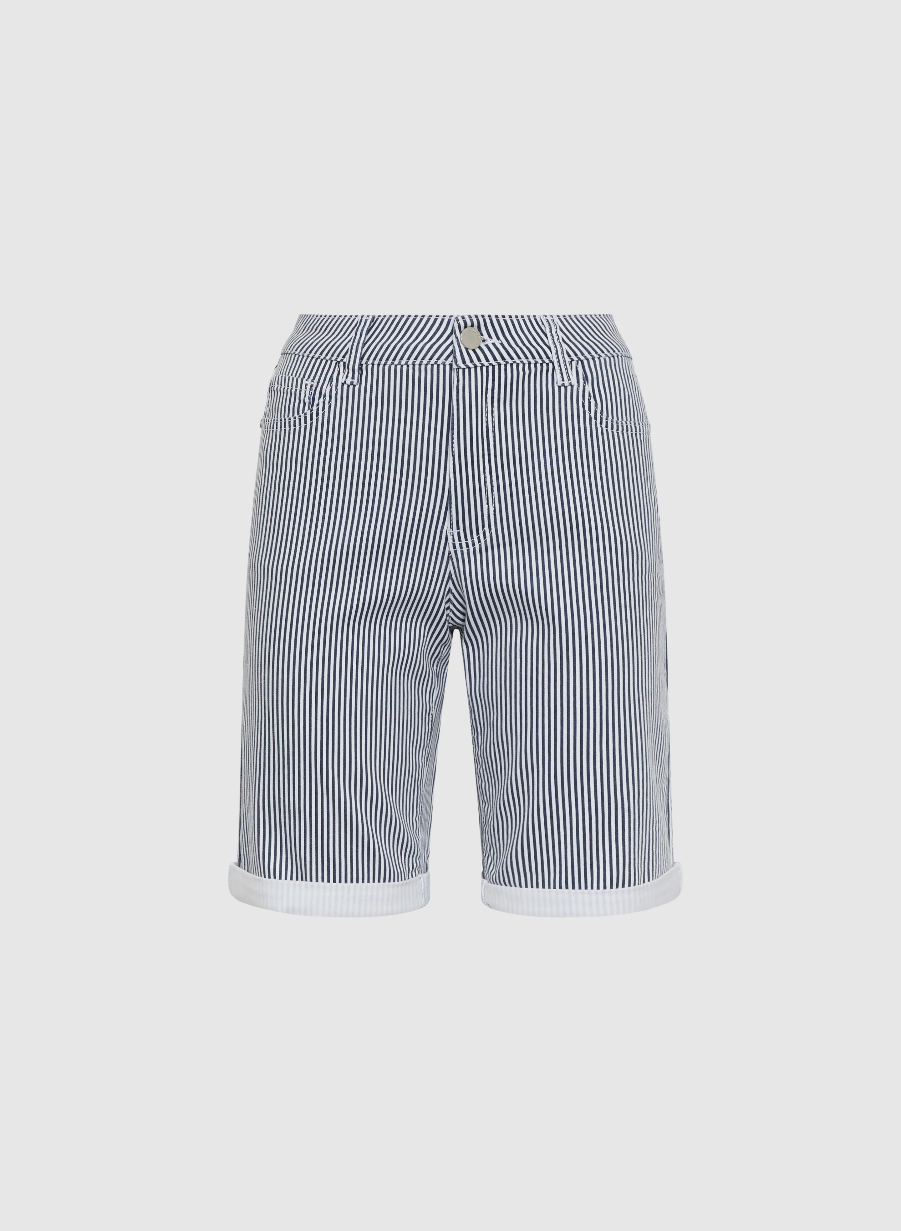 Striped Jean Shorts - Image 6