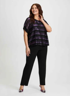 Striped Metallic Top & City Fit Pants