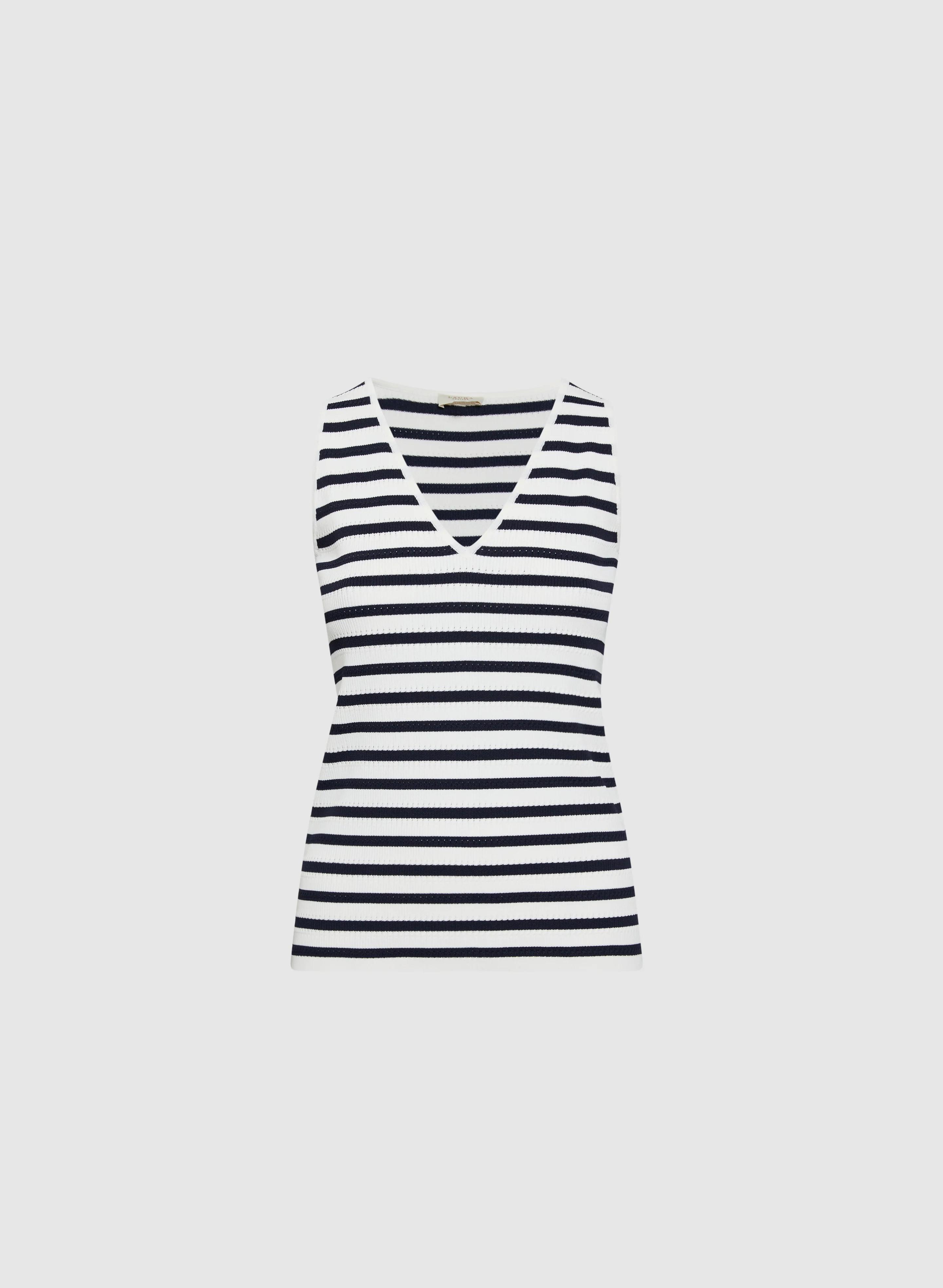 Striped Pointelle Knit Tank Top - Image 6