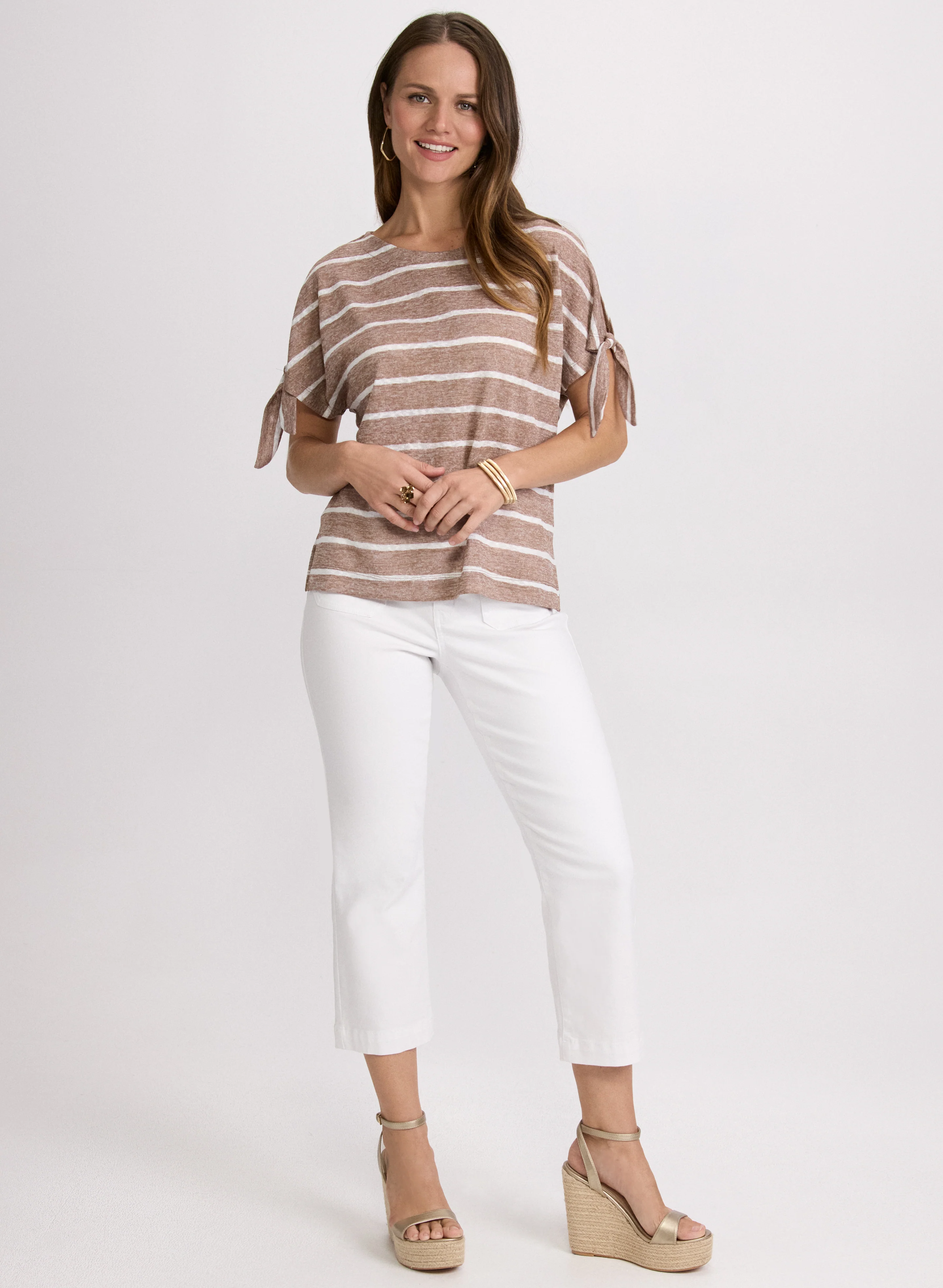 Striped Split-Sleeve Top - Image 3