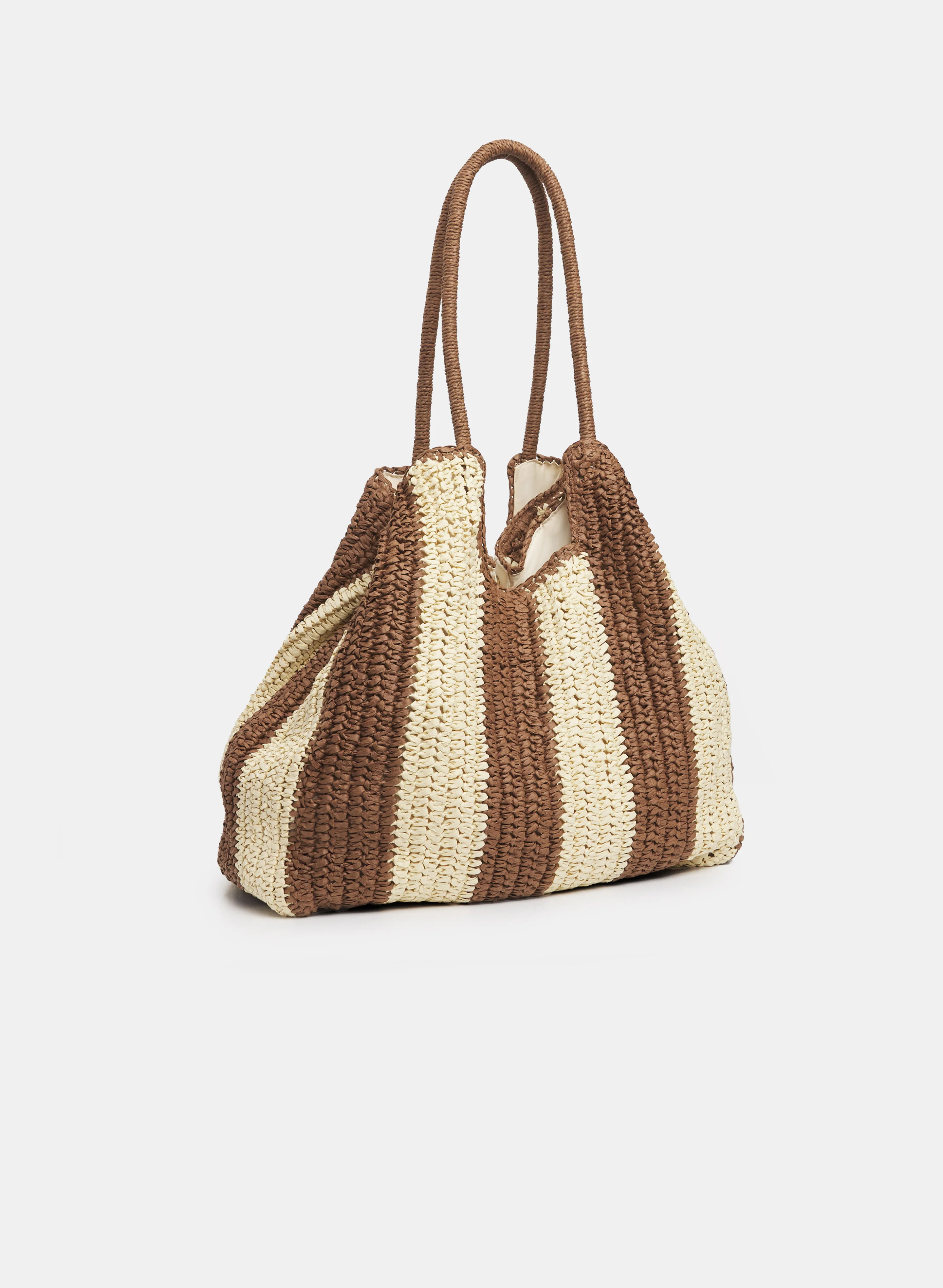 Striped Straw Tote - Image 3