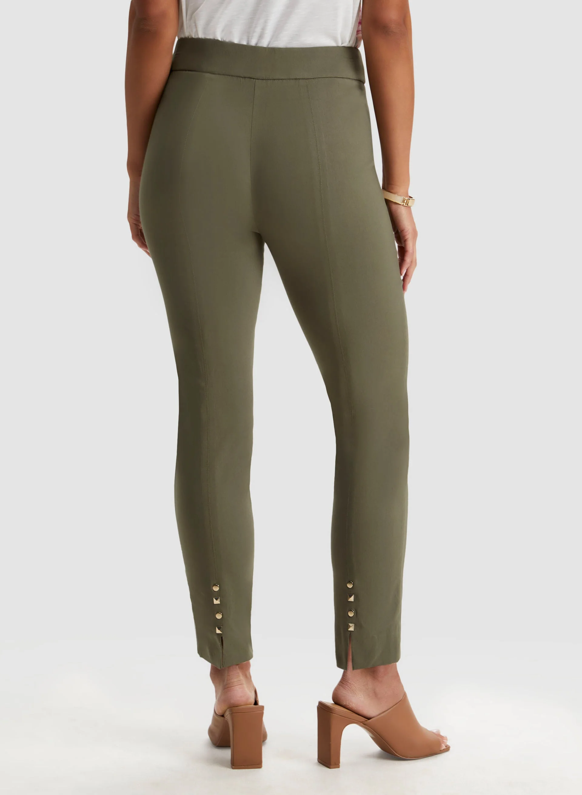 Stud Detail Slim Leg Pants - Image 2