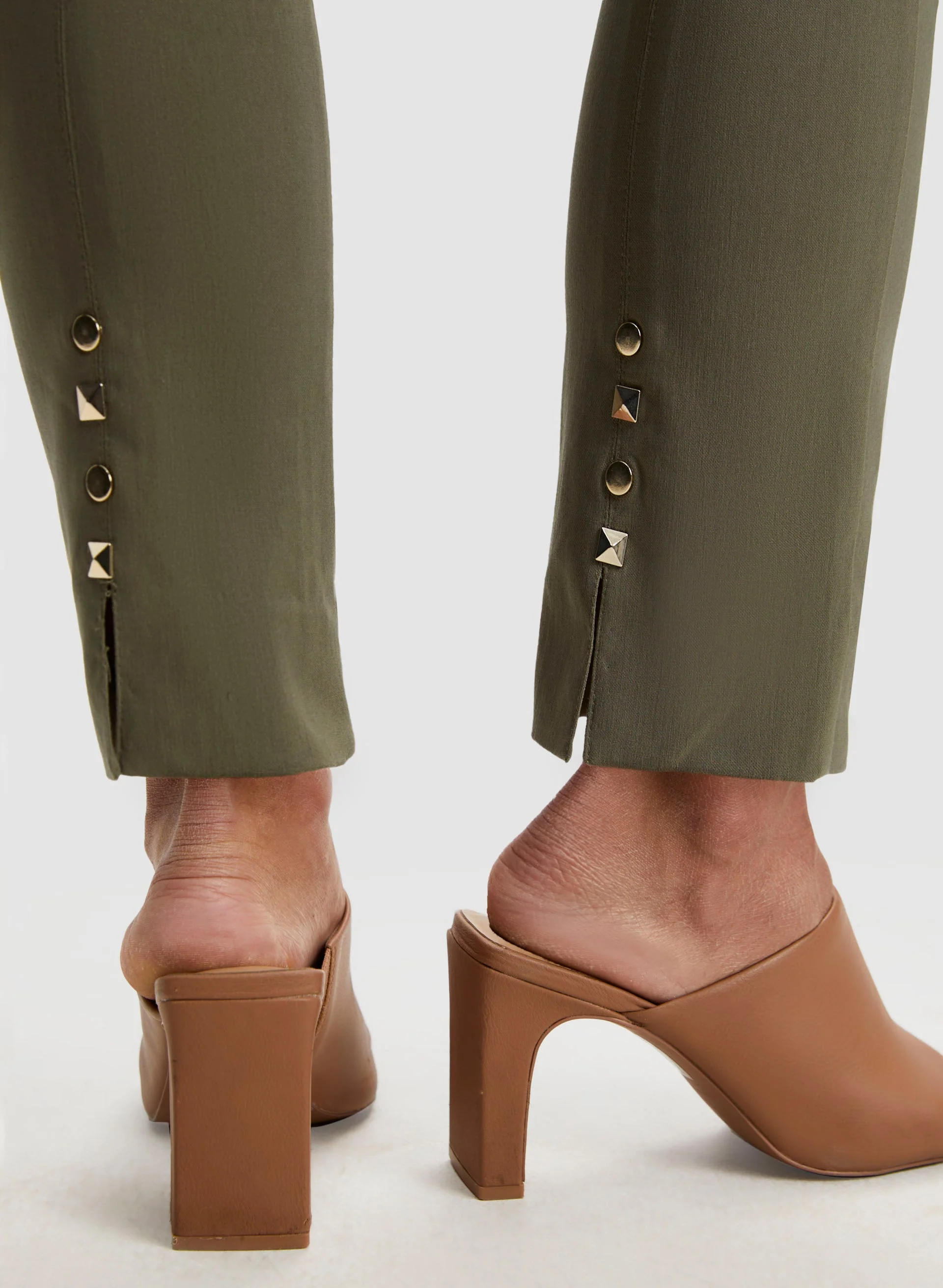 Stud Detail Slim Leg Pants - Image 4
