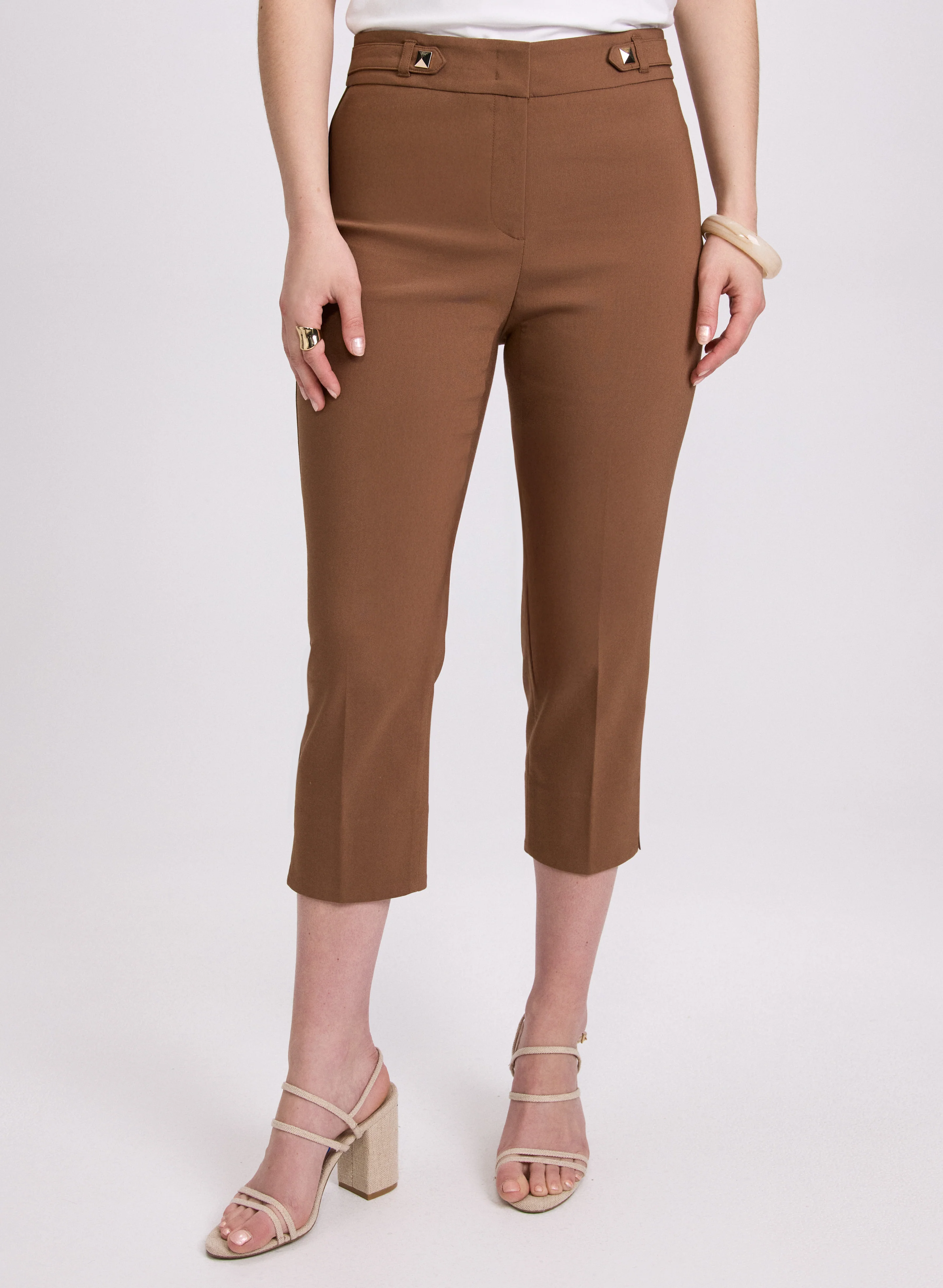Studded Cotton-Blend Capris