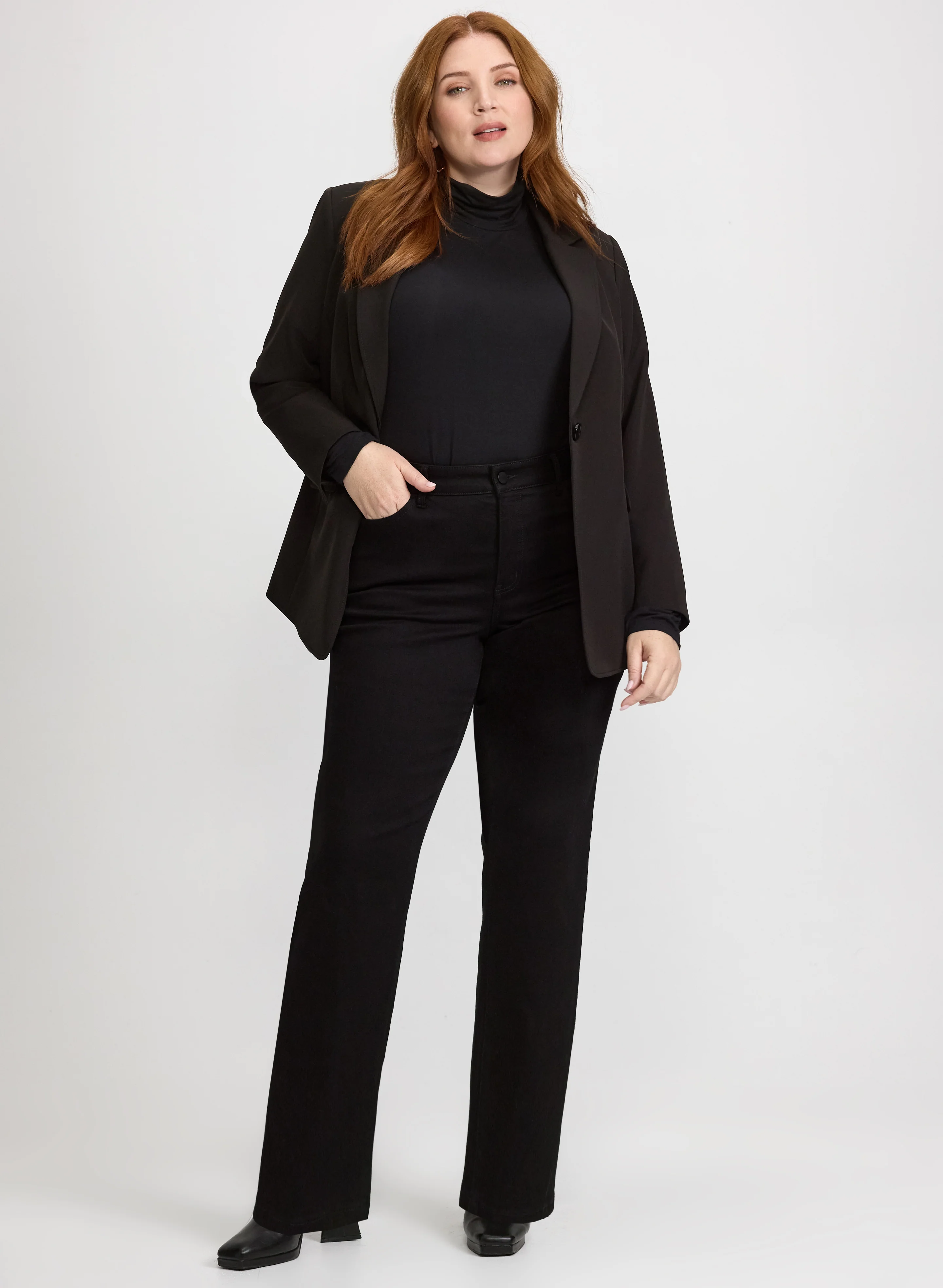 Suiting Jacket & Straight-Leg Jeans