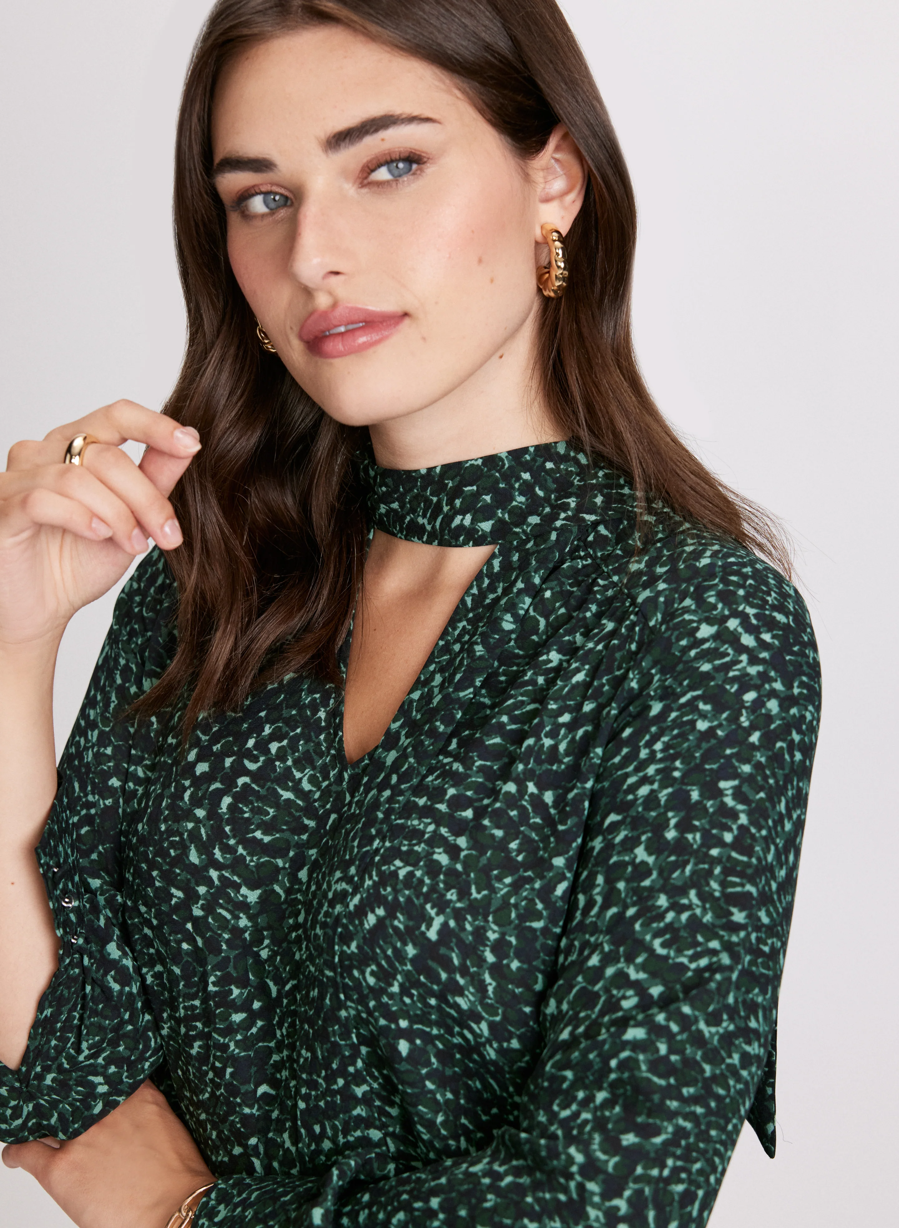 Swirl Print Crepe Blouse - Image 2