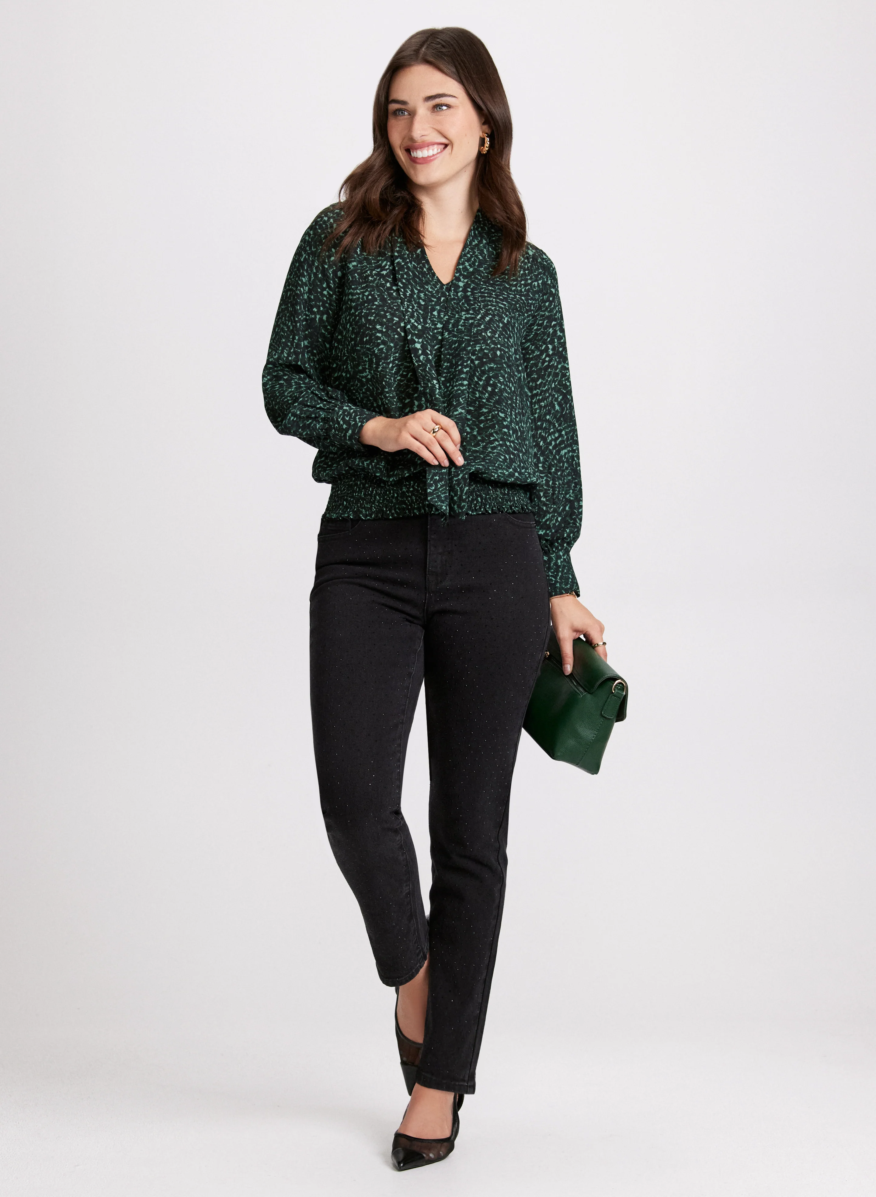 Swirl Print Crepe Blouse - Image 3