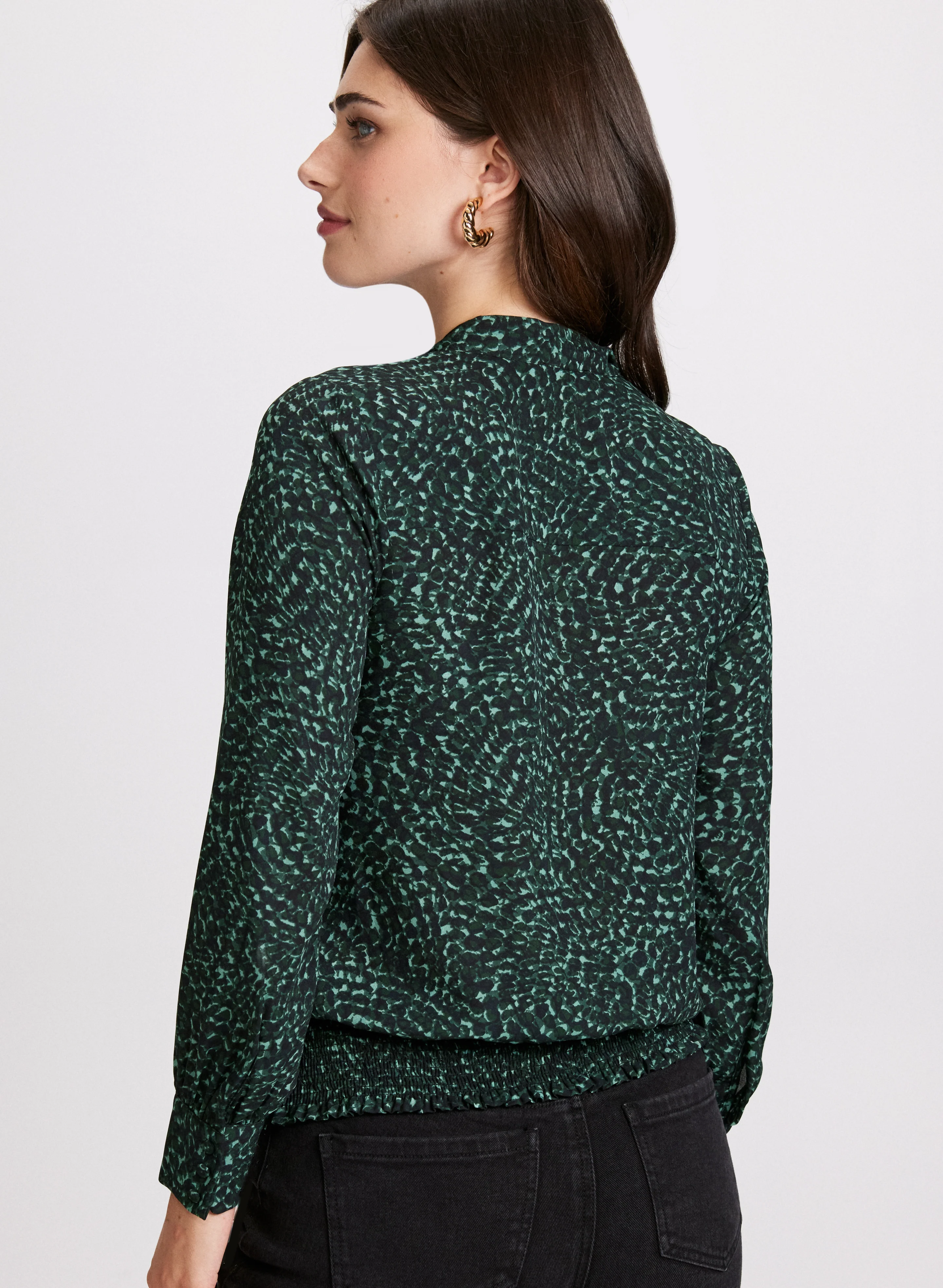 Swirl Print Crepe Blouse - Image 4
