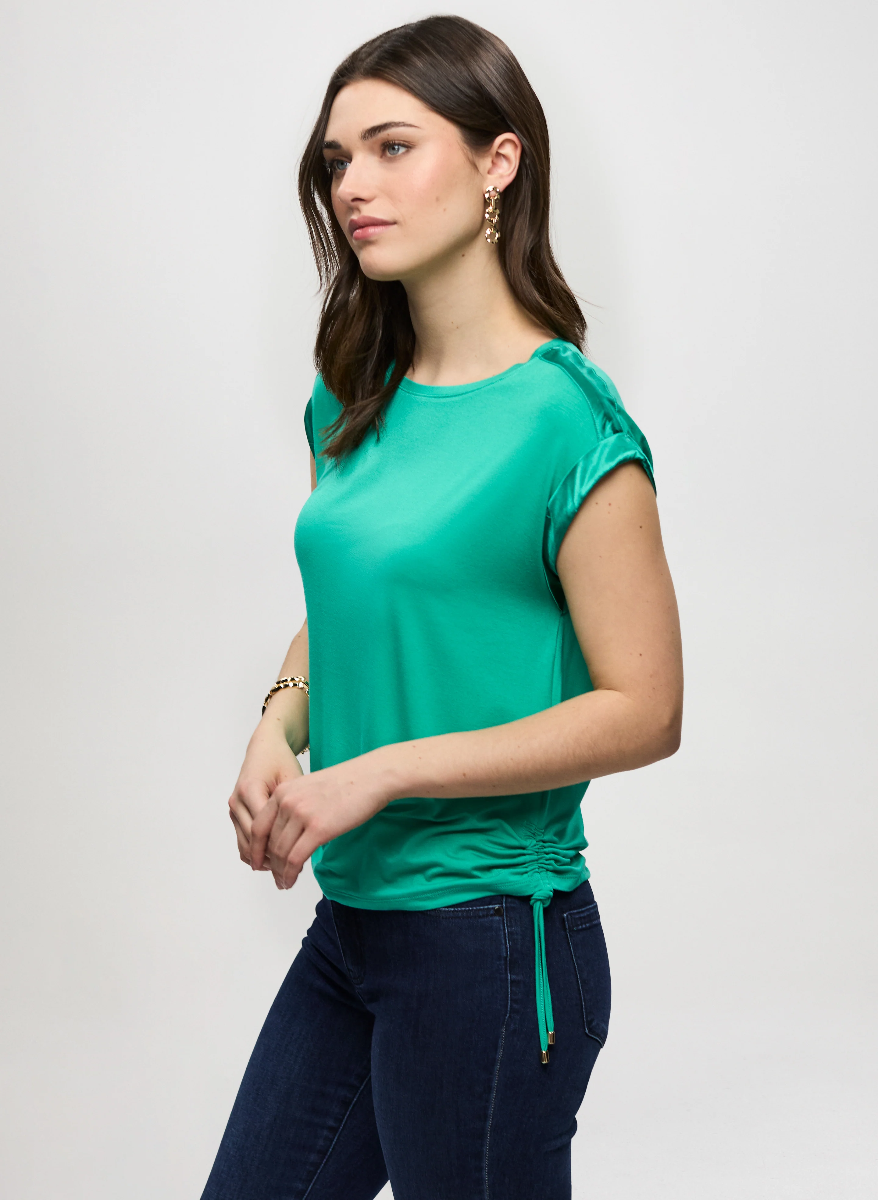 T-Shirt With Satin & Drawstring - Image 5