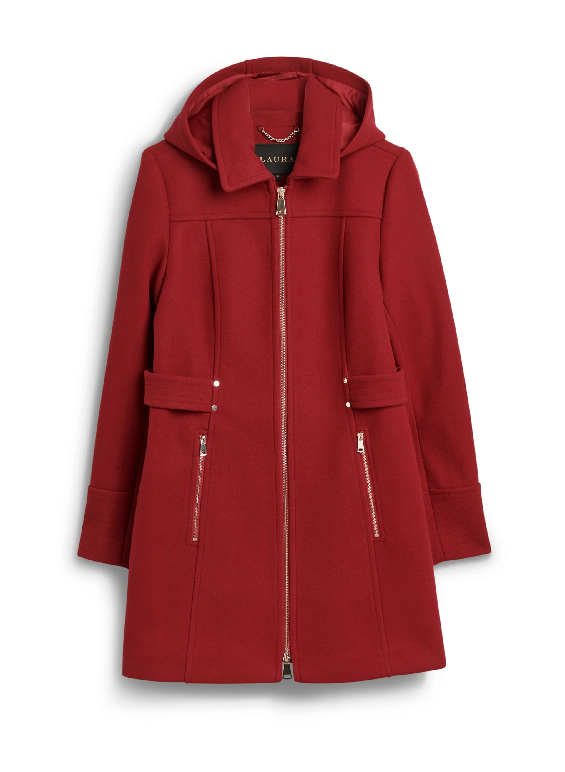 Tab Detail Wool Blend Coat - Image 5