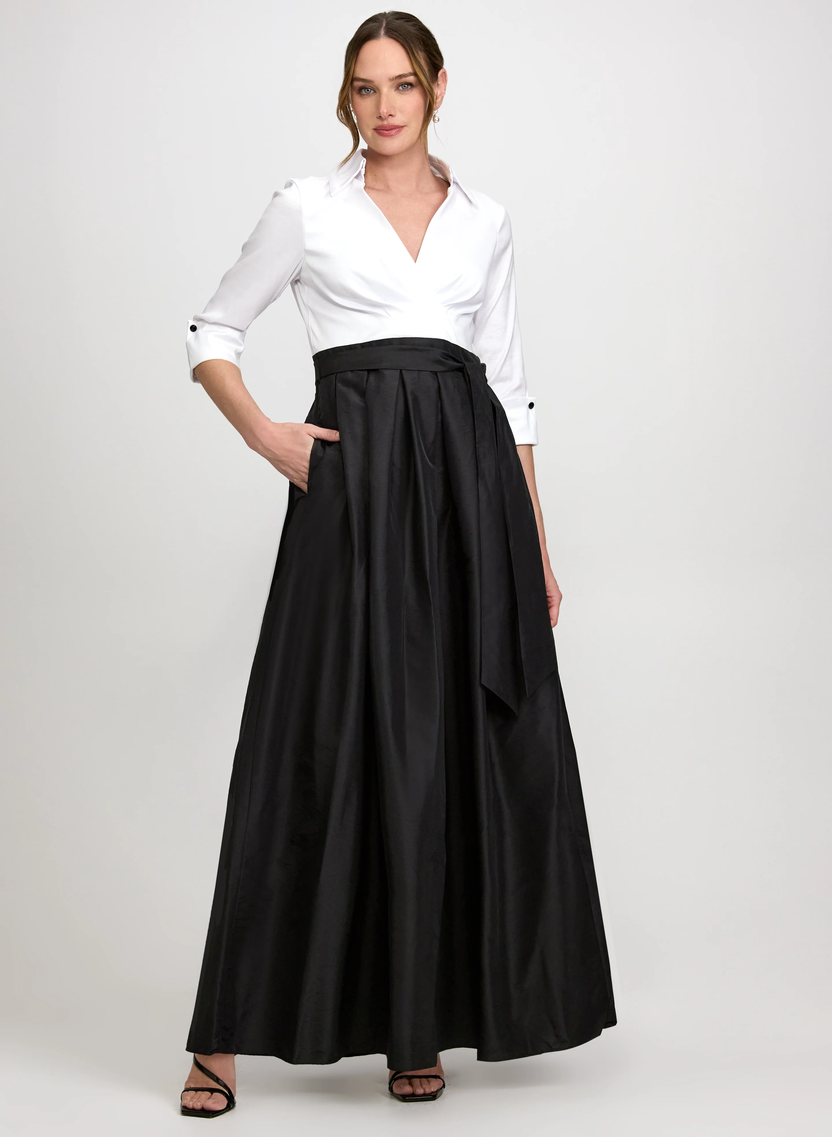 Taffeta Fit & Flare Dress