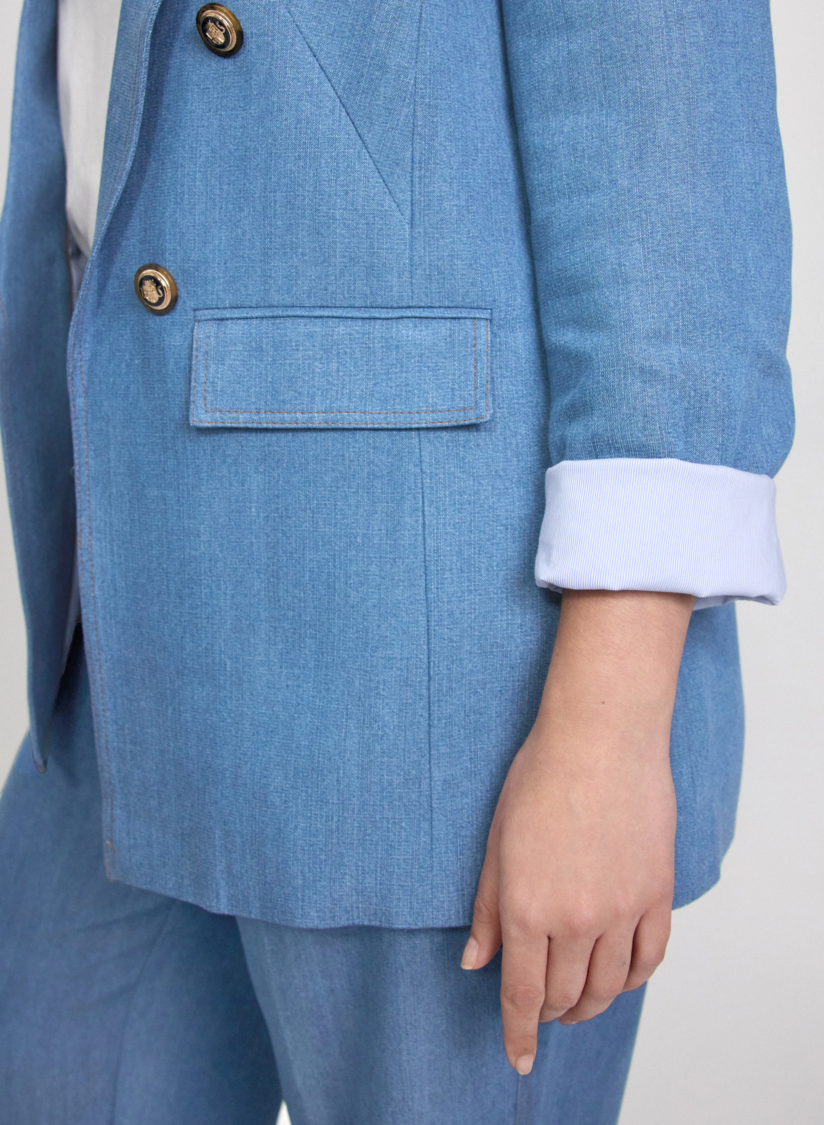Lyocell Denim Blazer - Image 4