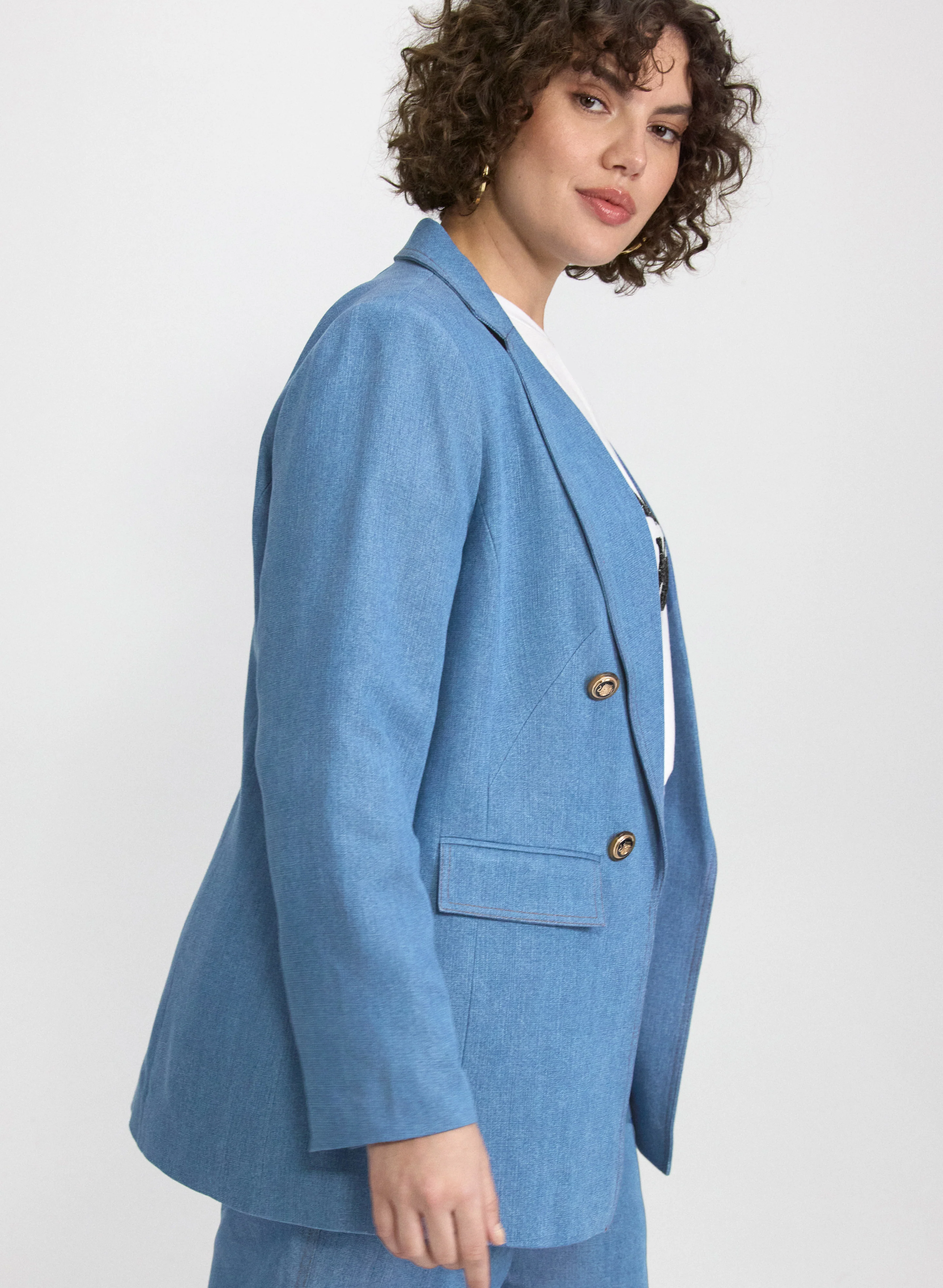 Lyocell Denim Blazer - Image 6