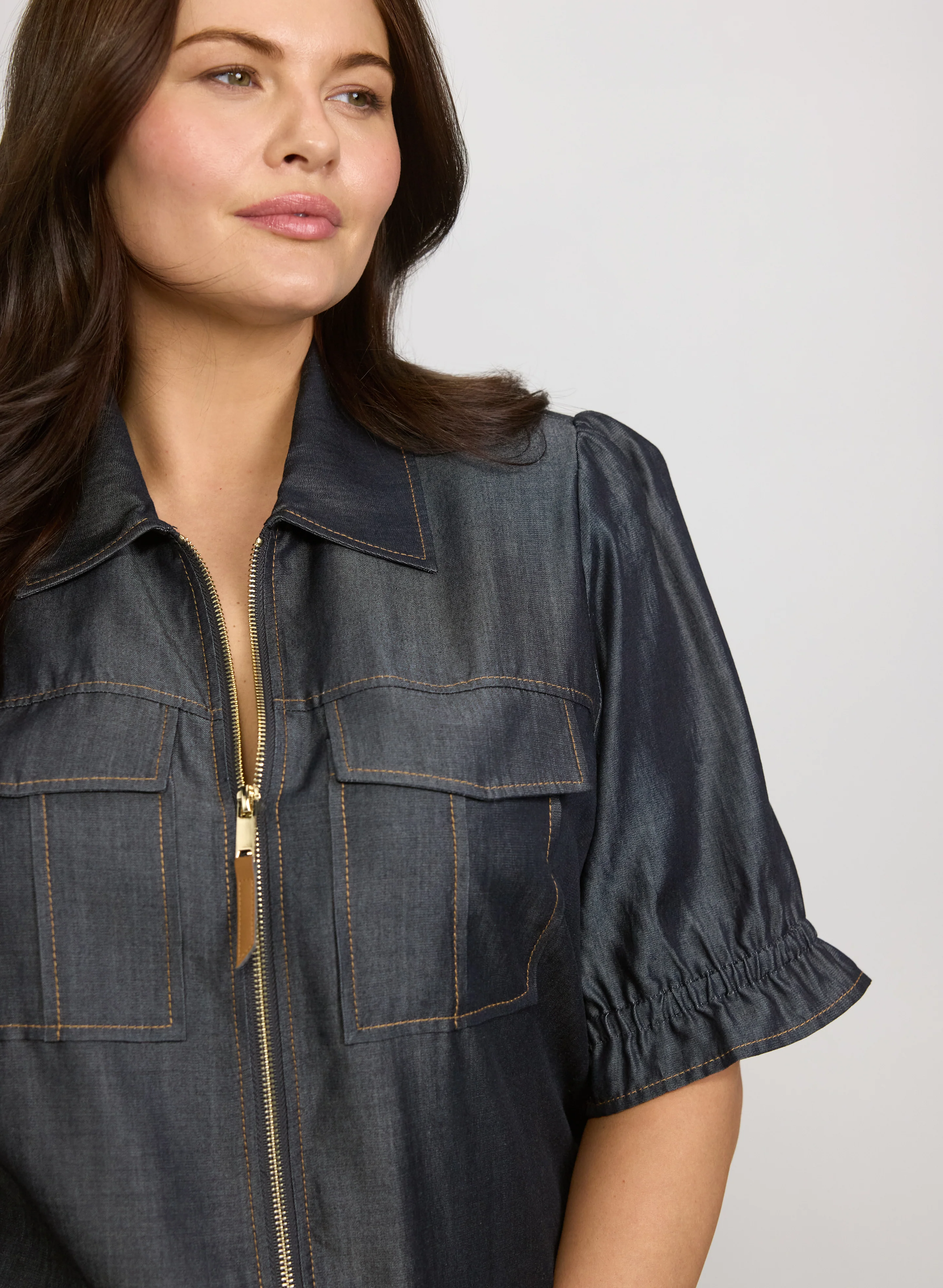 Short Sleeve Lyocell-Denim Jacket - Image 5