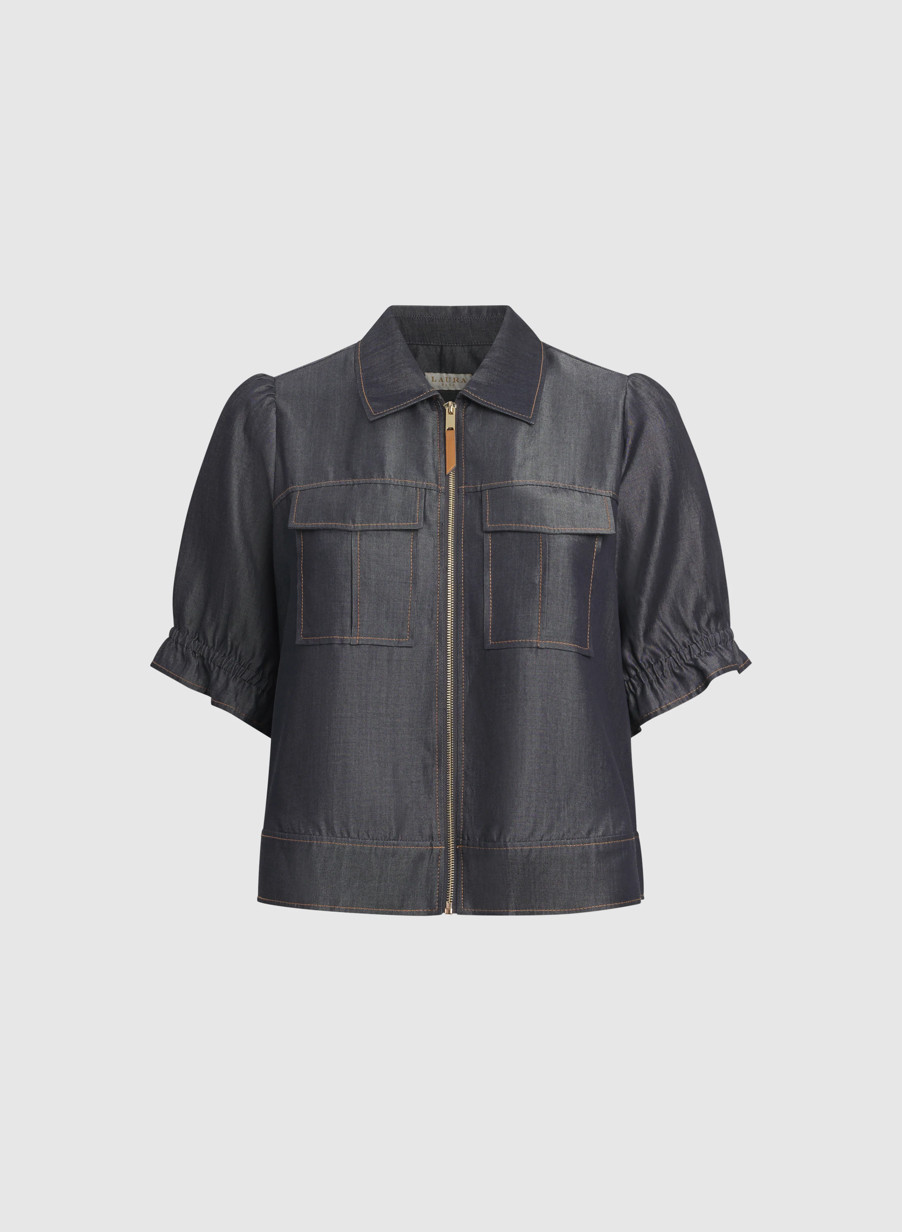 Short Sleeve Lyocell-Denim Jacket - Image 6
