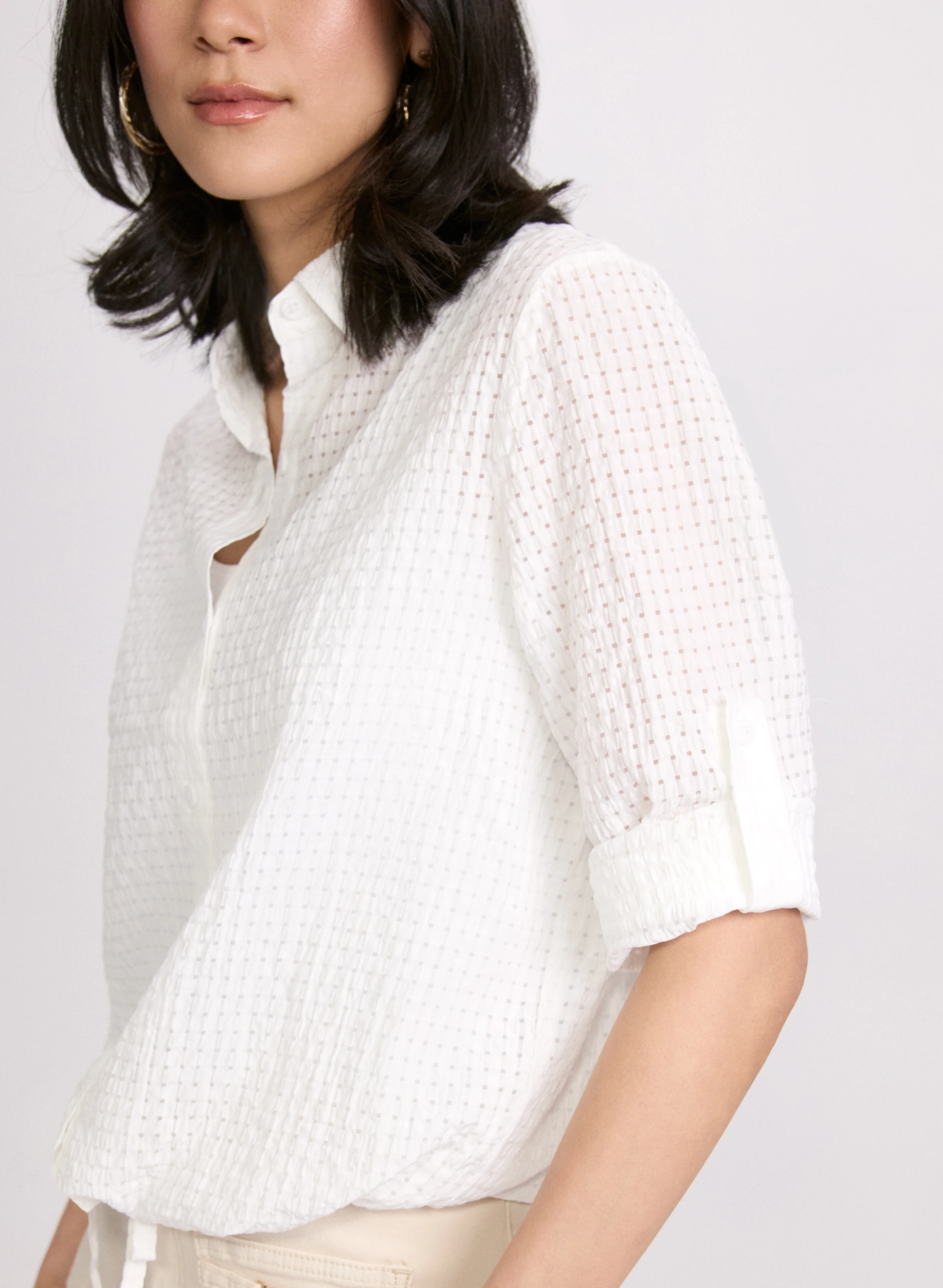 Textured Button-Down Blouse - Image 2
