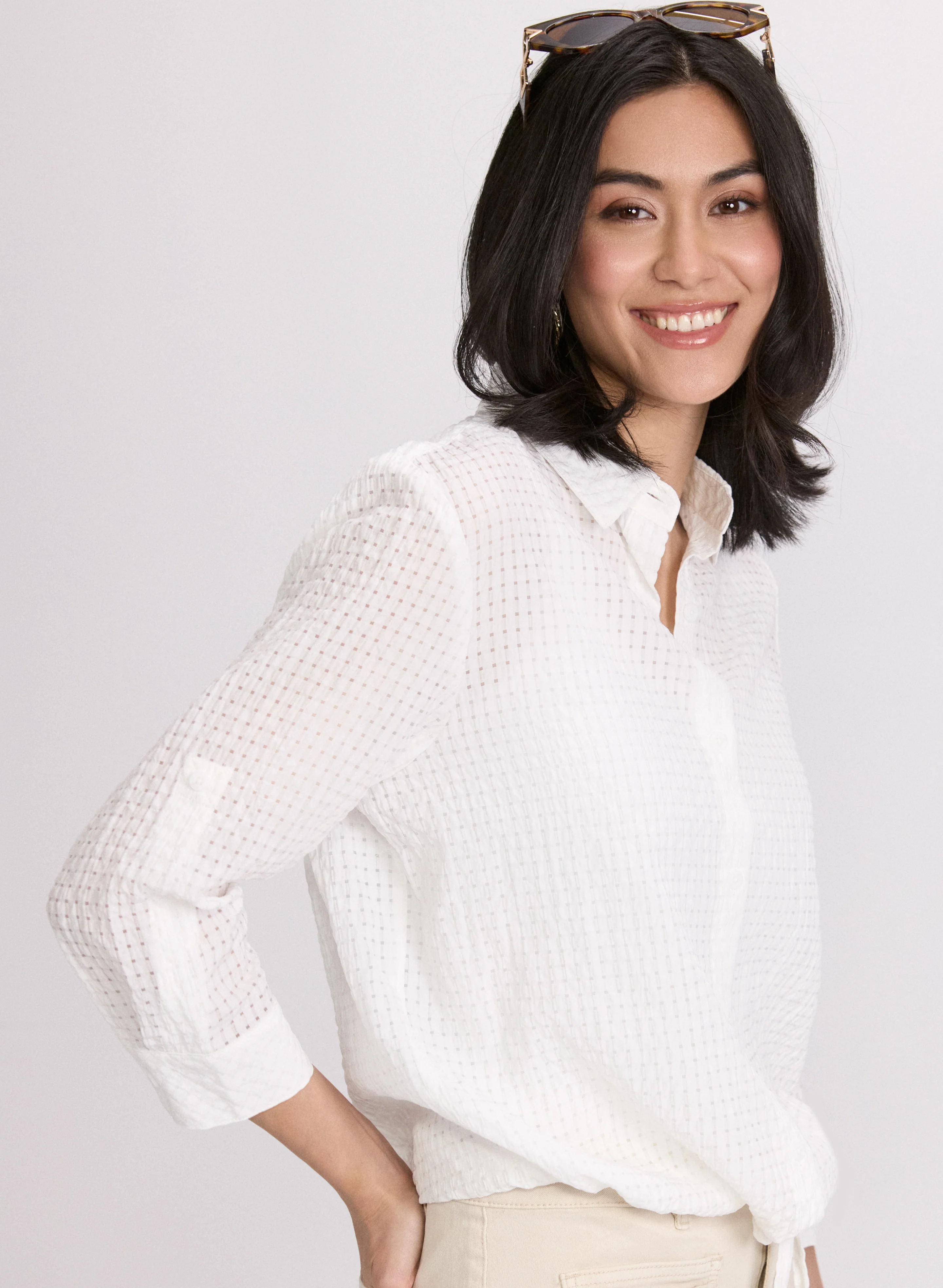 Textured Button-Down Blouse - Image 5