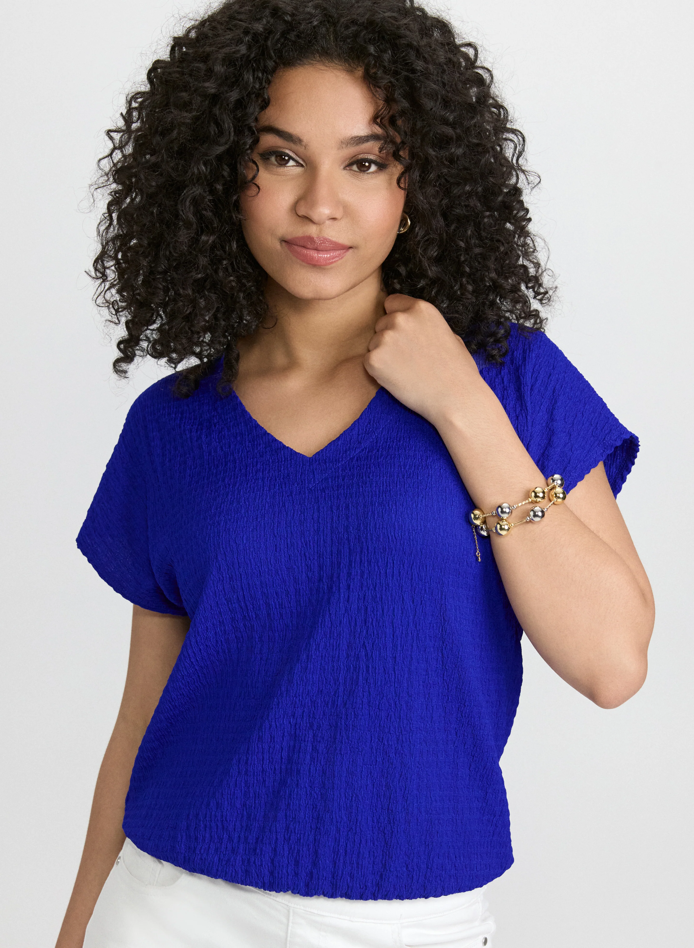 Textured Drop Shoulder Top