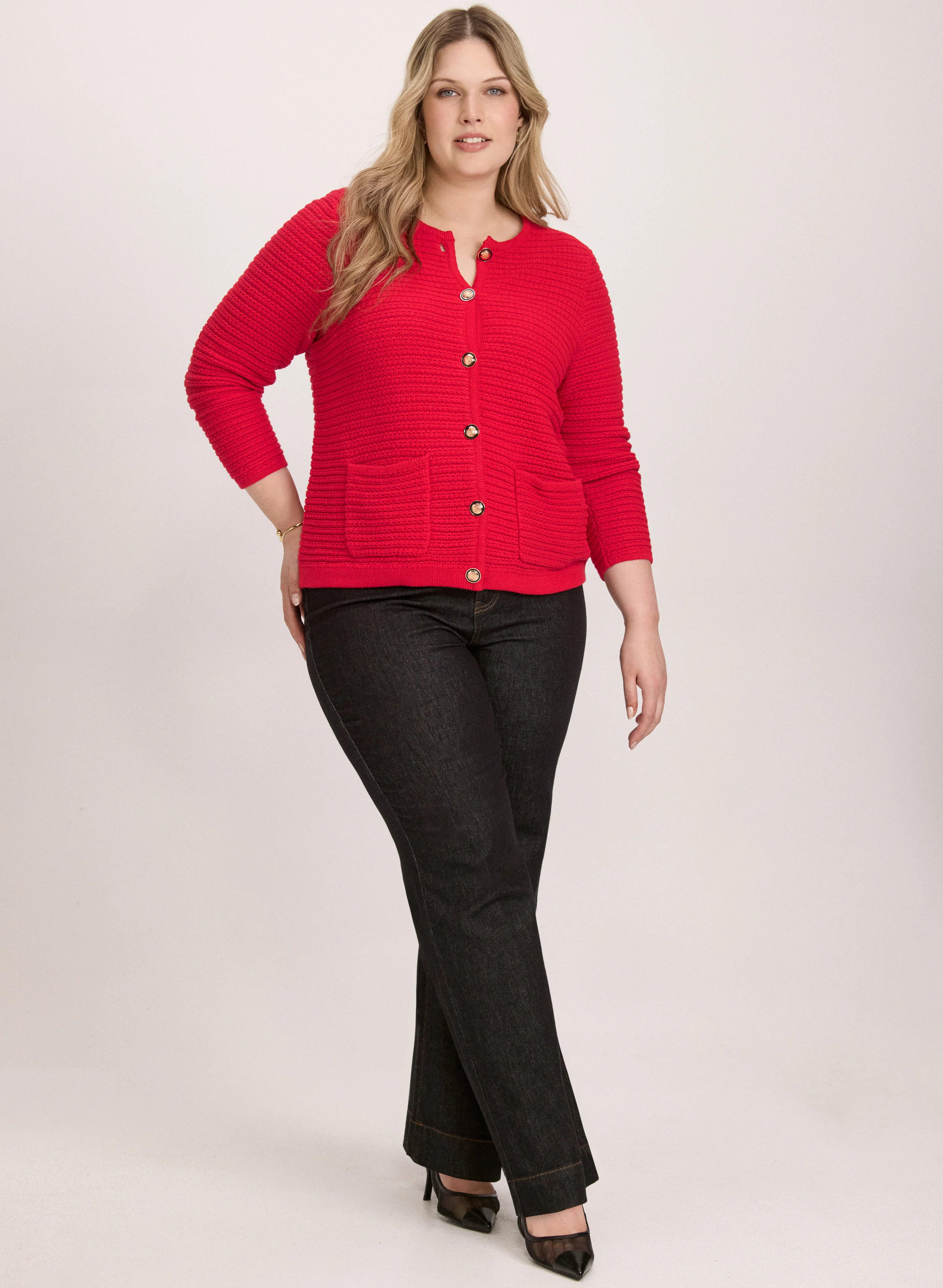 Textured Knit Cardigan - Image 3