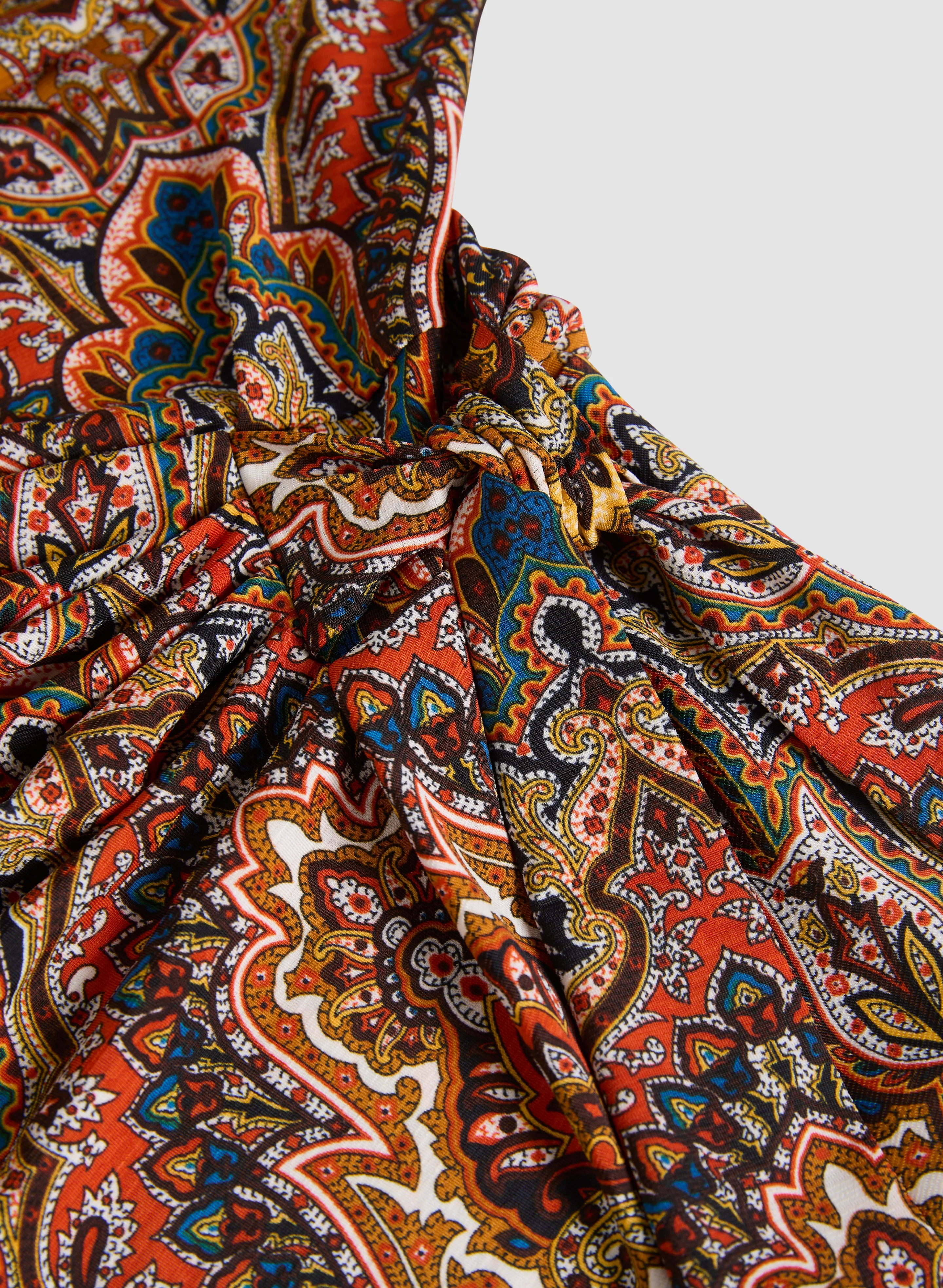 Tied Waist Medallion Print Top - Image 7